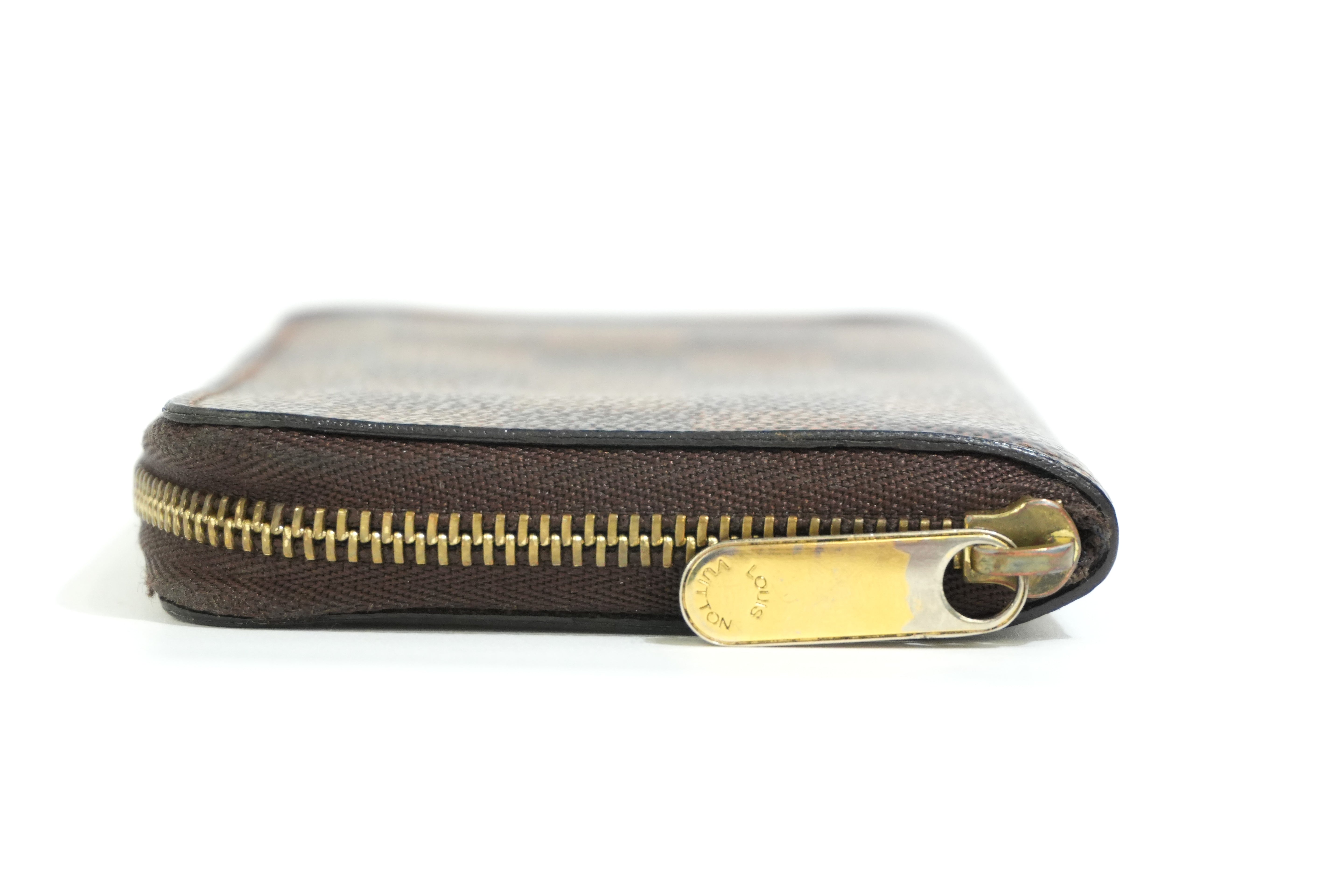 Pre-owned Louis Vuitton Damier Ebene Zippy Coin and Card Case