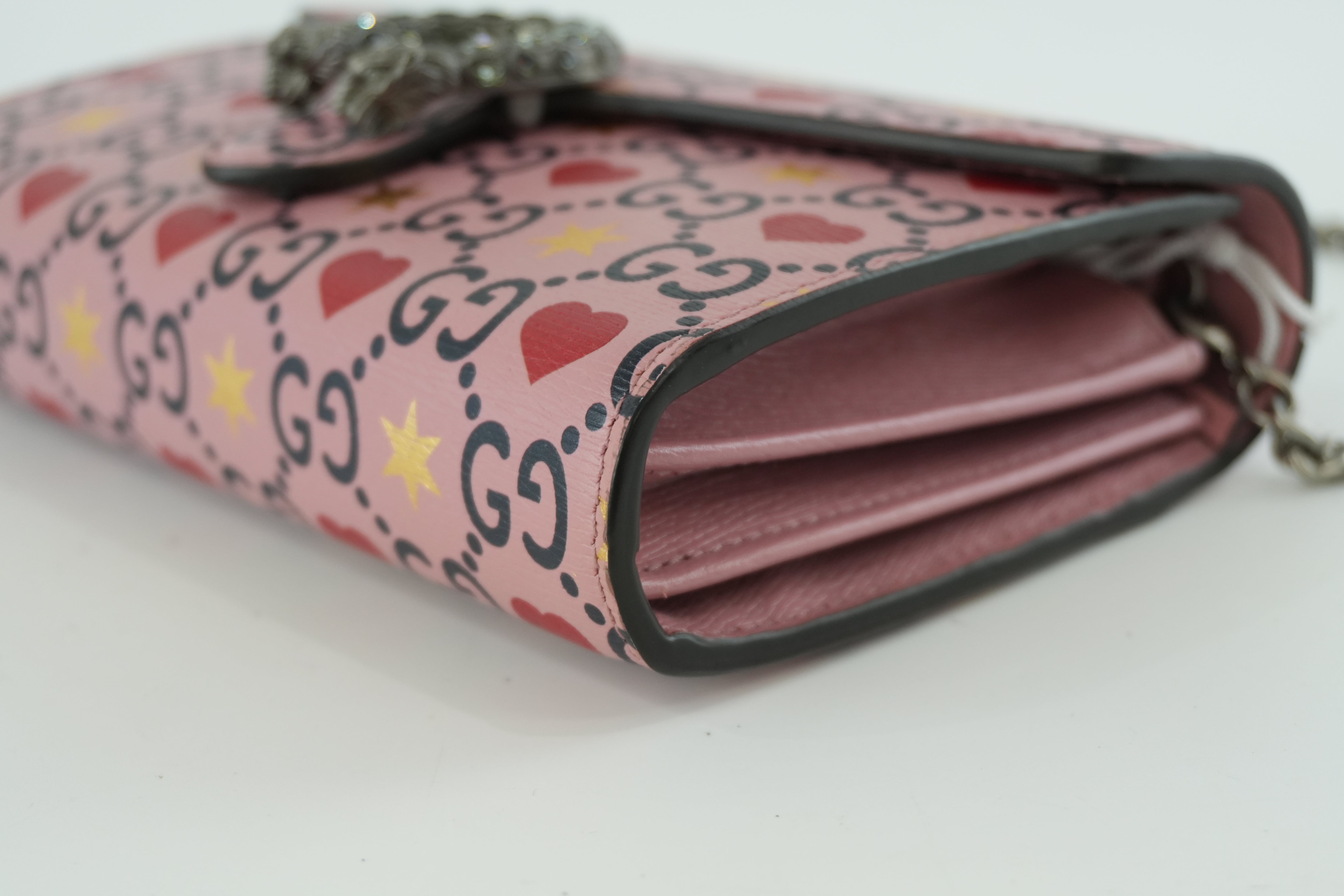 Gucci Leather Dionysus Valentine Limited Edition Pink Chain Shoulder Bag Used