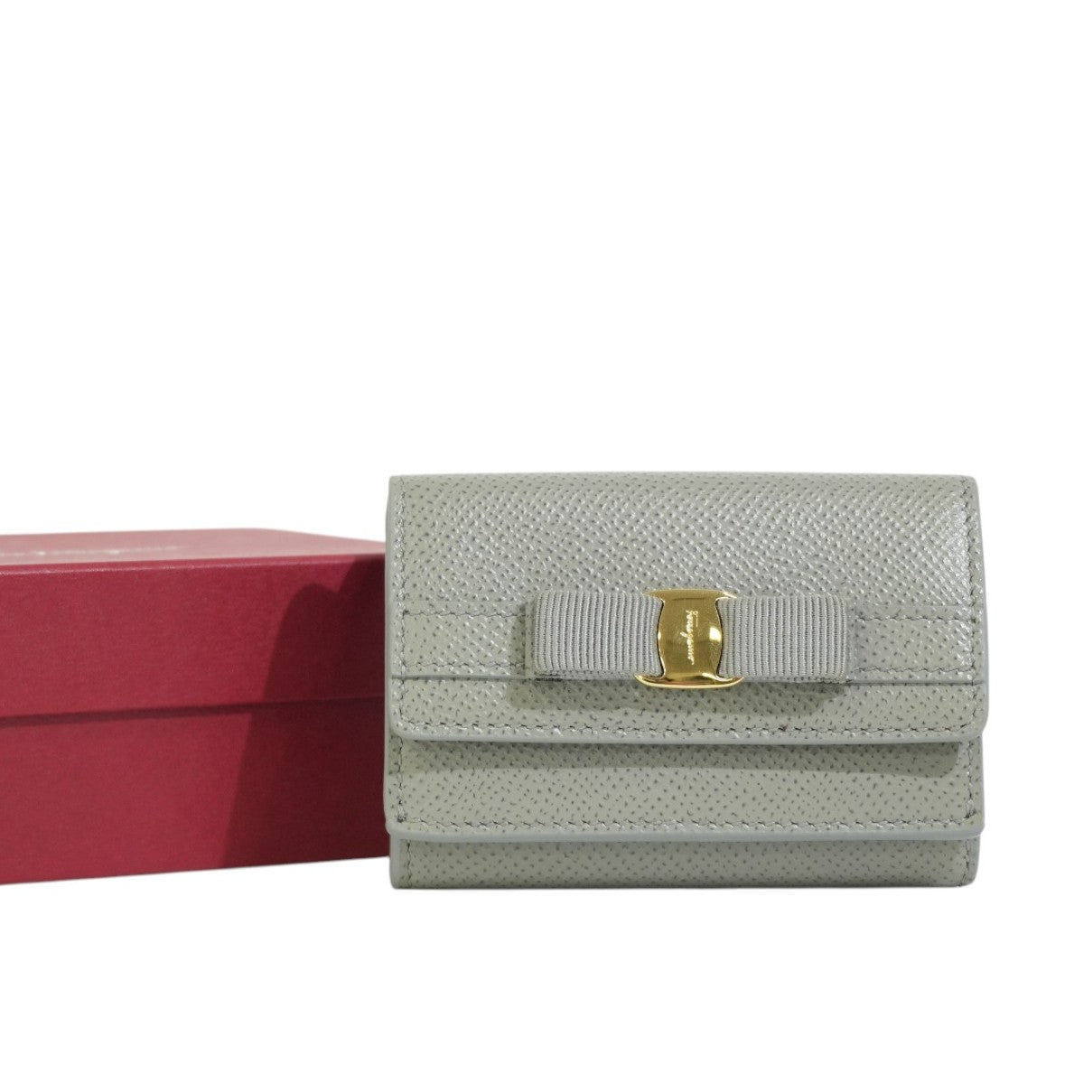 Pre-owned Ferragamo Trifold Wallet Gray