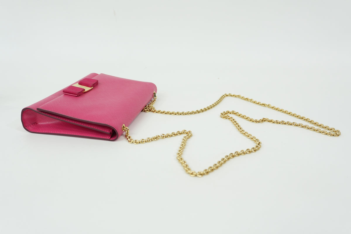 Pre-Owned Ferragamo Vara Bow Crossbody Bag Pink