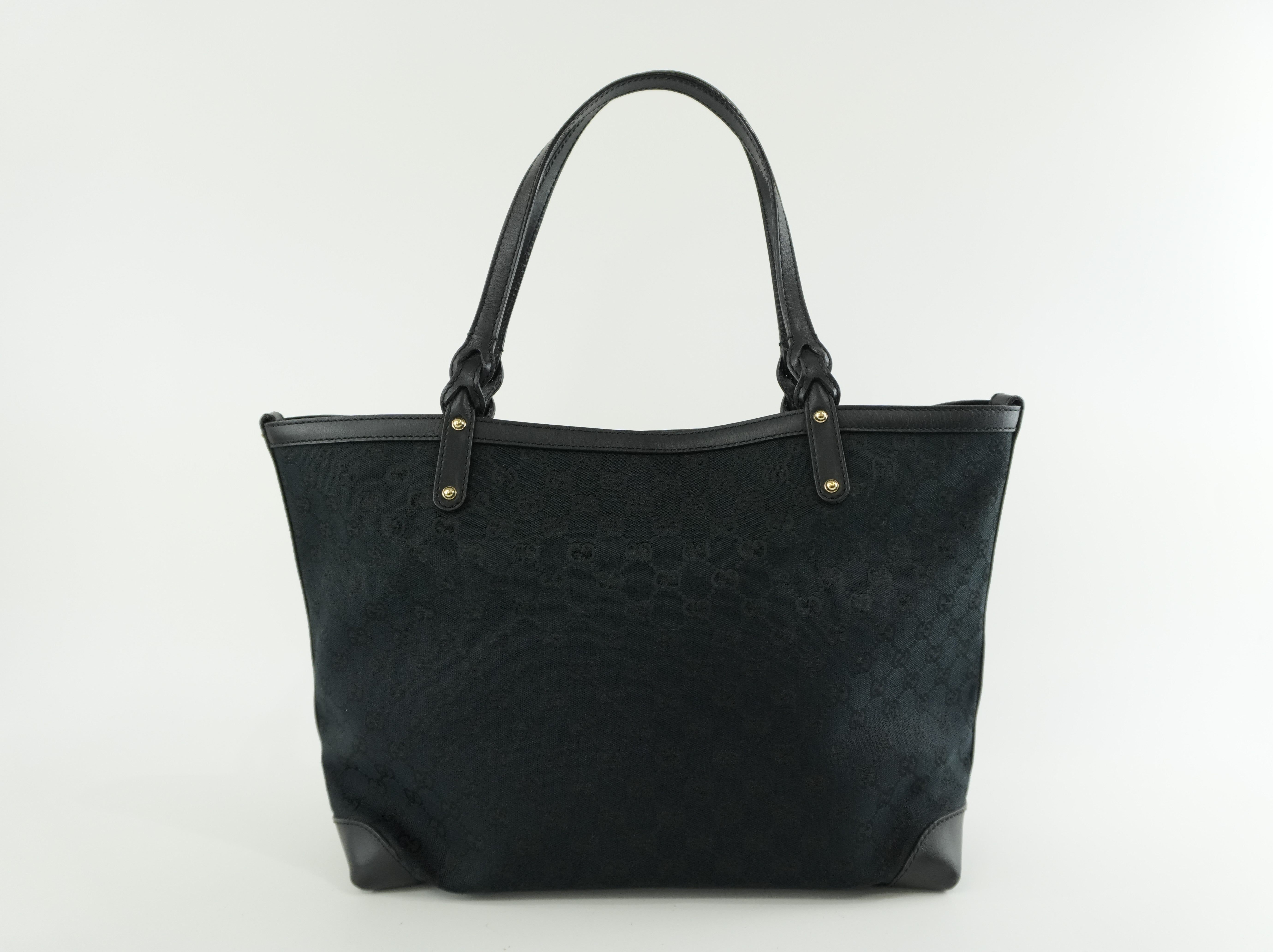 Pre-owned Gucci Black GG Canvas Craft Tote Bag
