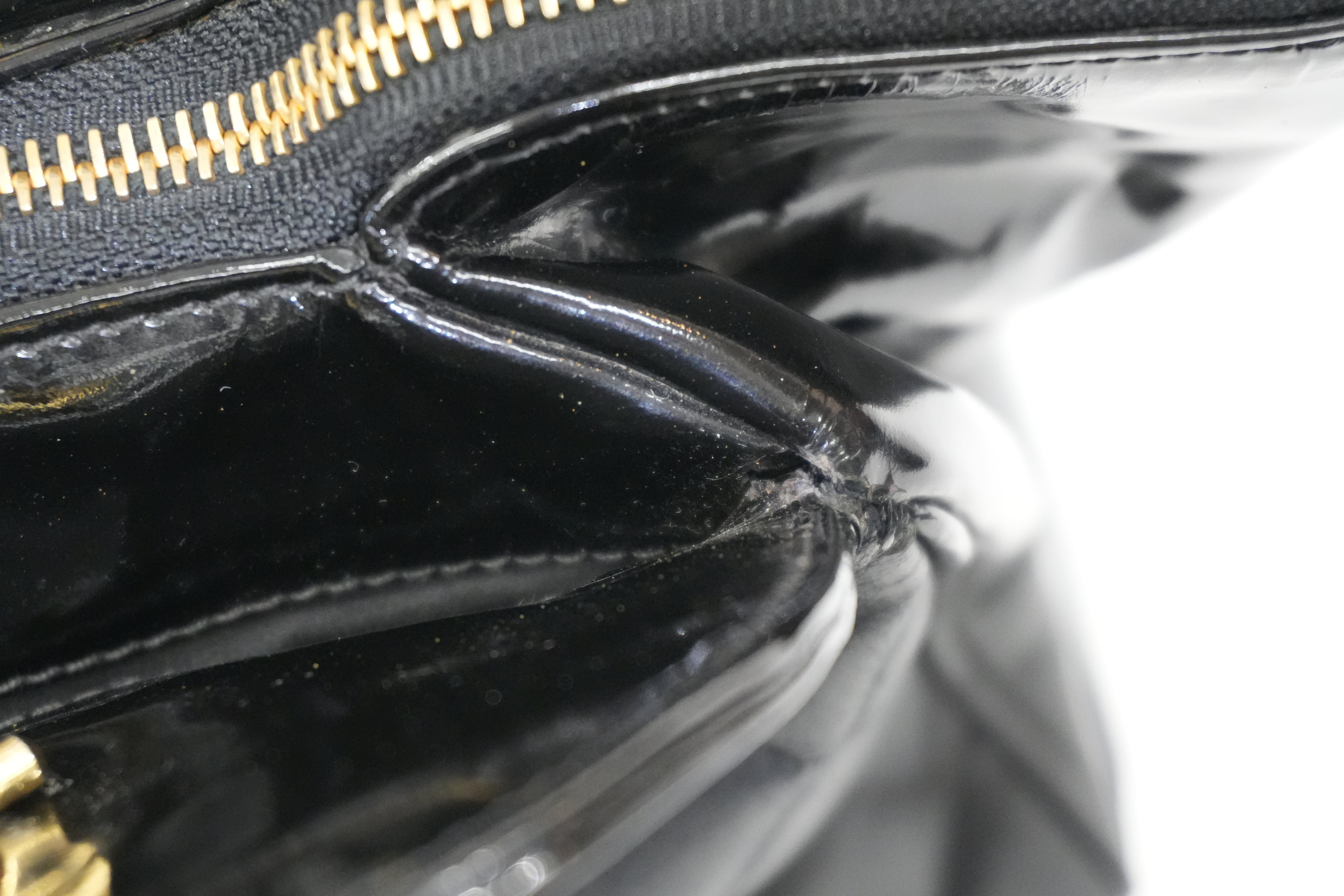 Pre-owned Chanel Lambskin Leather Chain Tote Bag Black