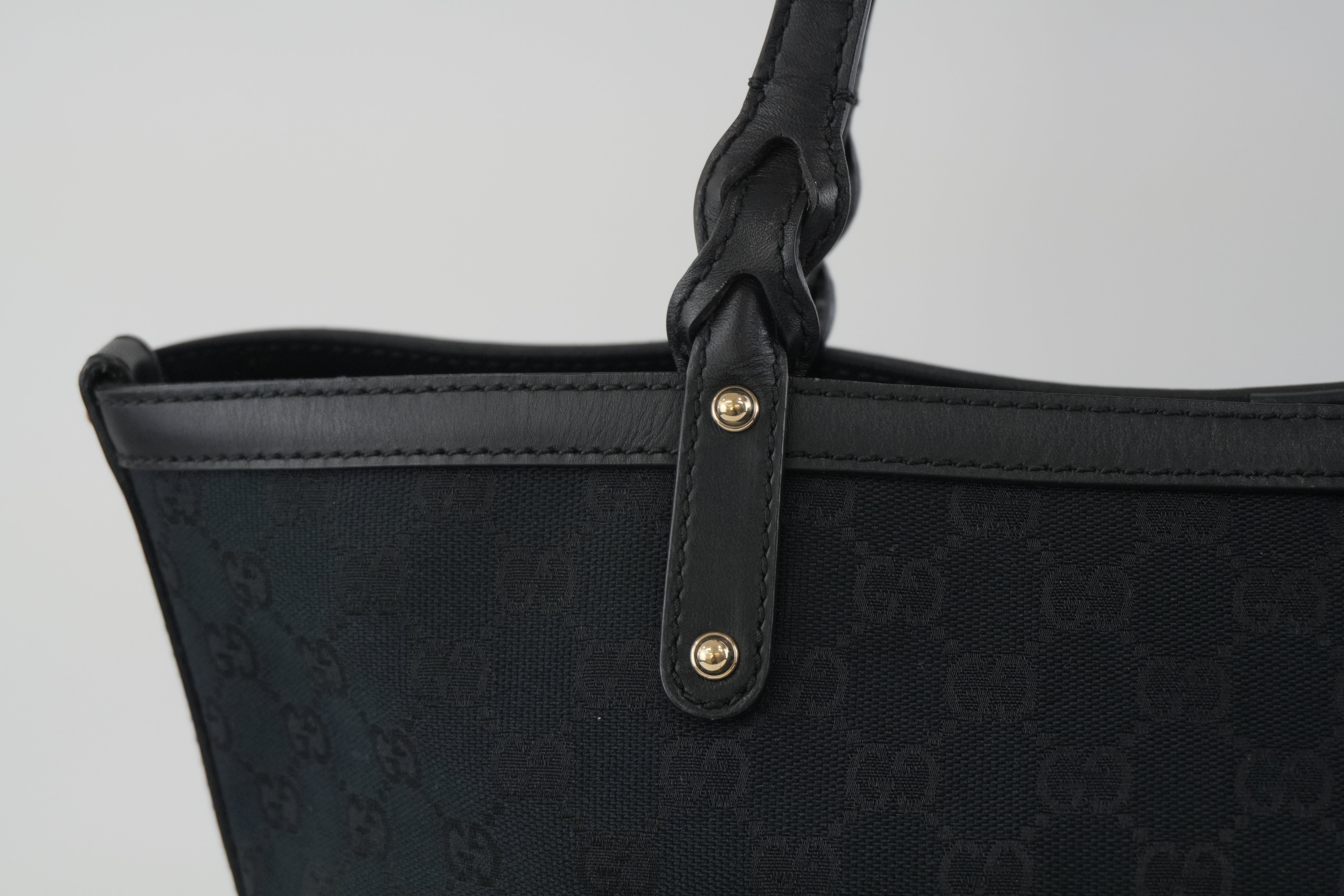 Pre-owned Gucci Black GG Canvas Craft Tote Bag