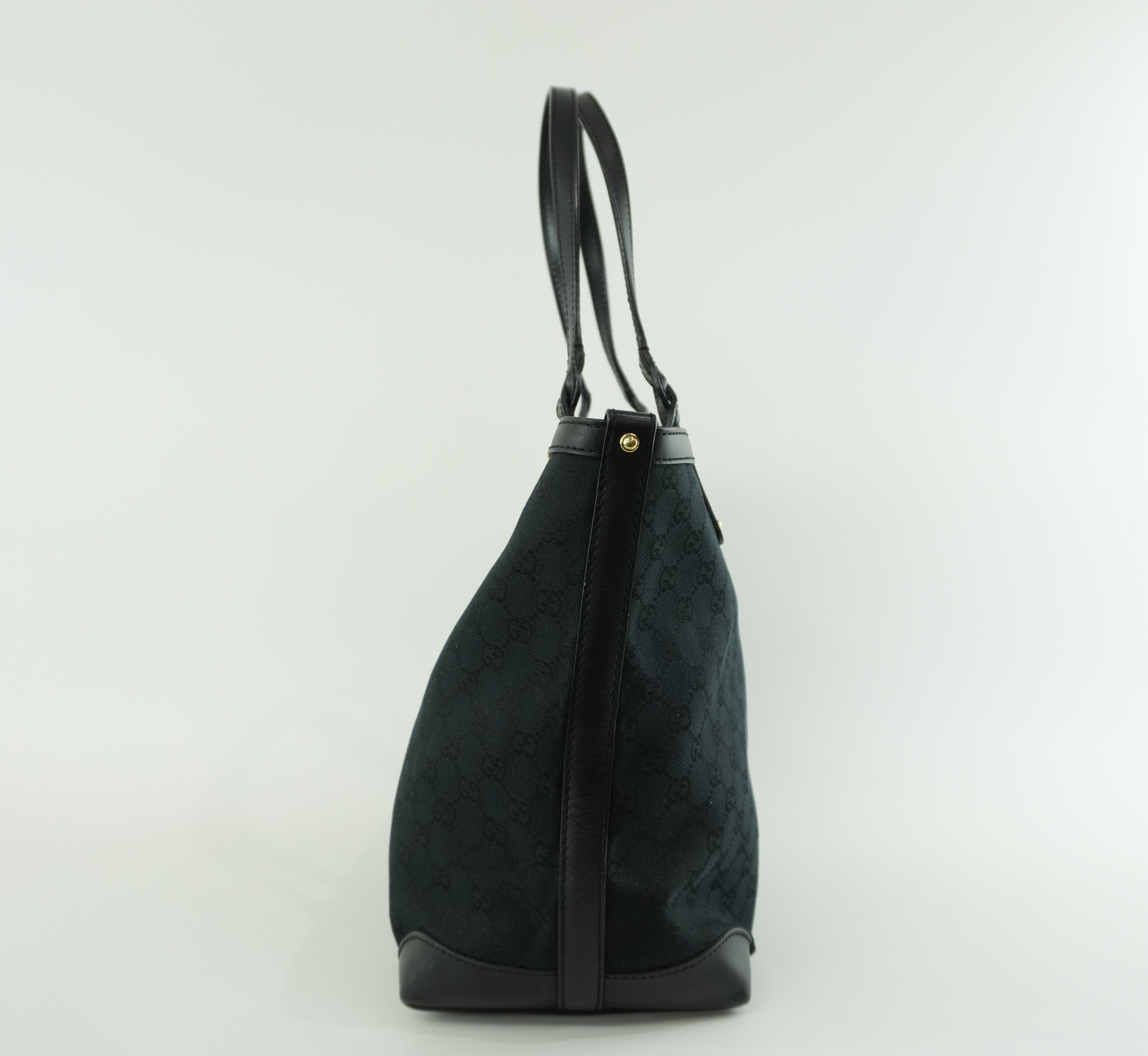 Pre-owned Gucci Black GG Canvas Craft Tote Bag