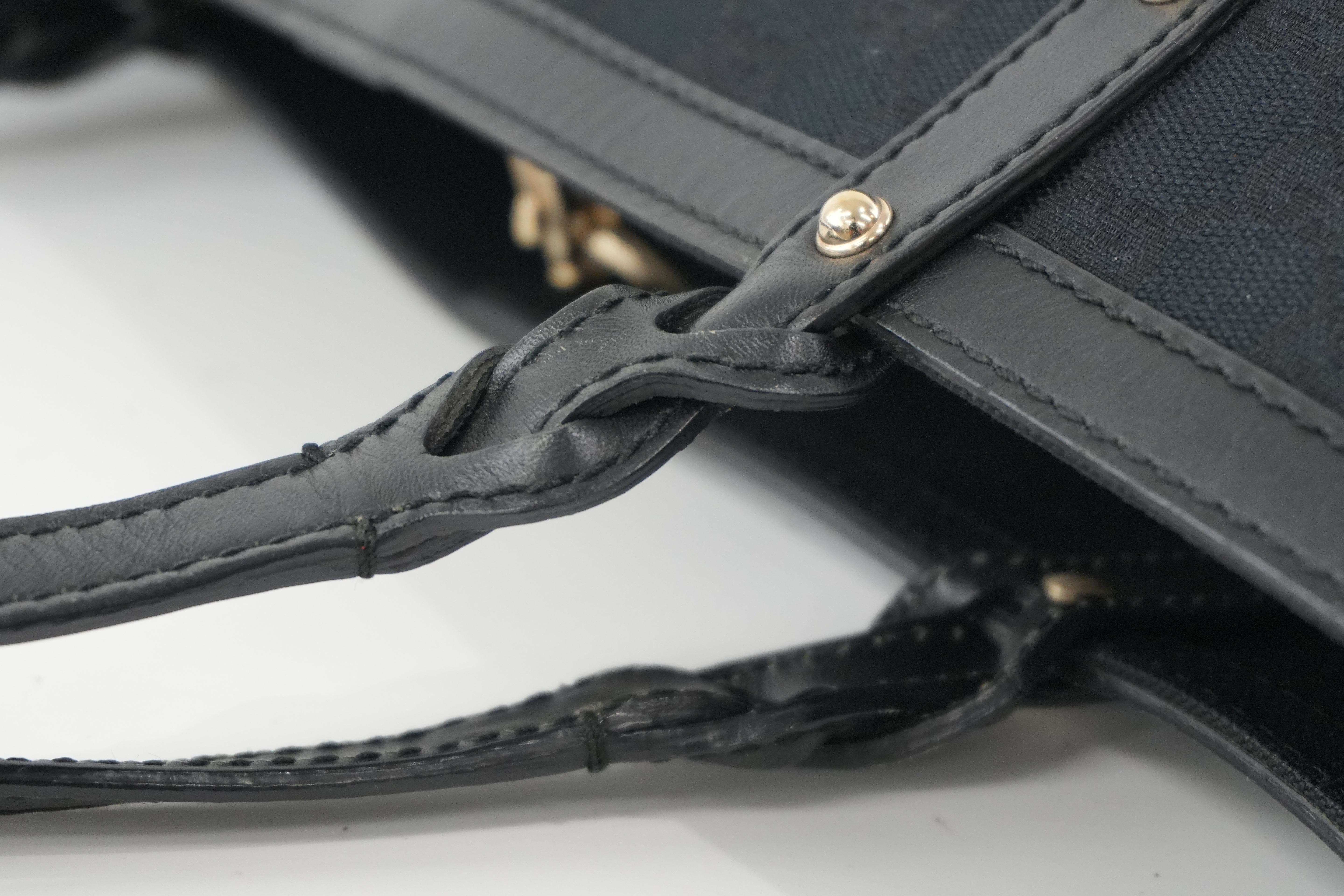 Pre-owned Gucci Black GG Canvas Craft Tote Bag