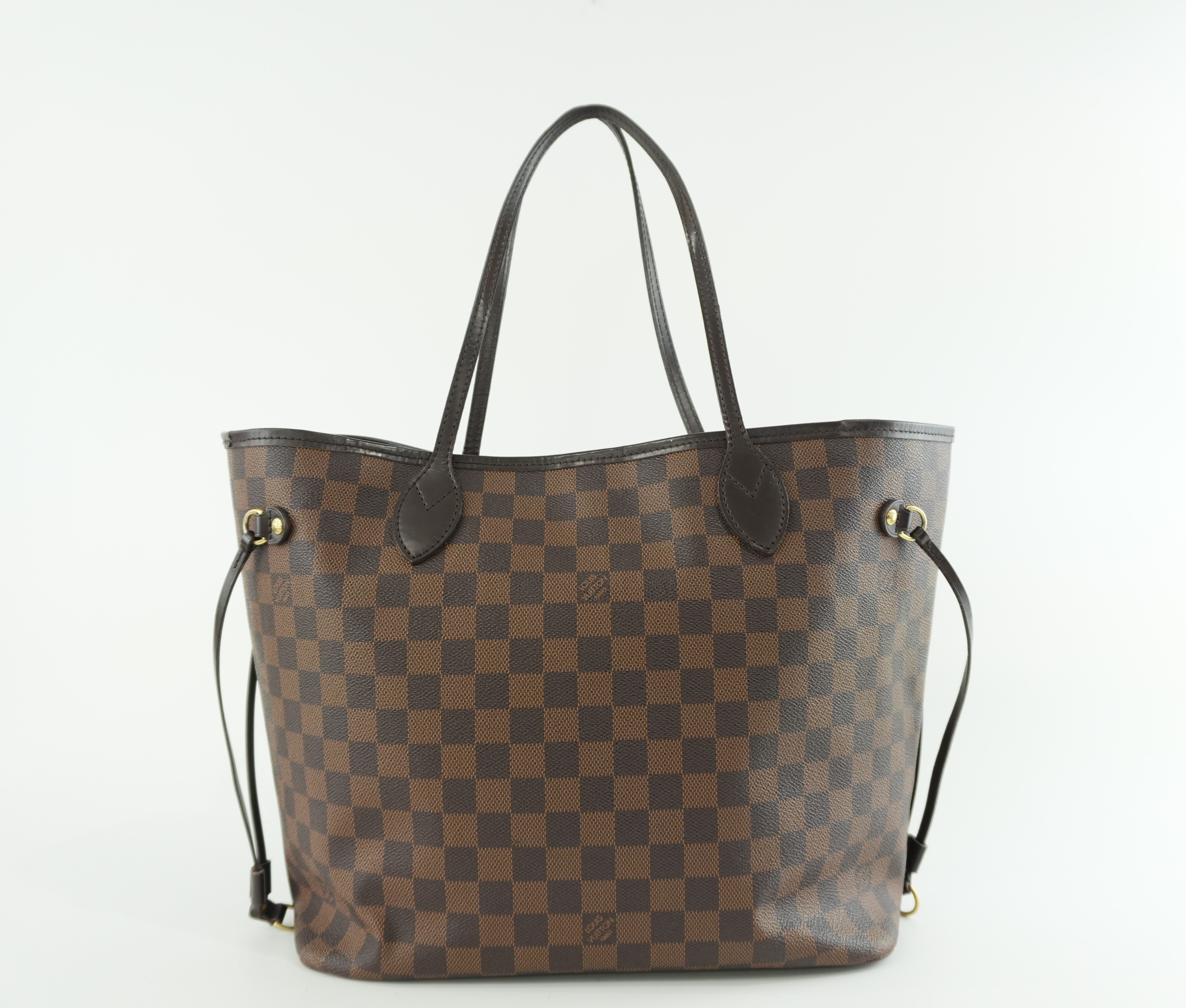 Louis Vuitton Damier Ebene Neverfull MM Tote Bag Used