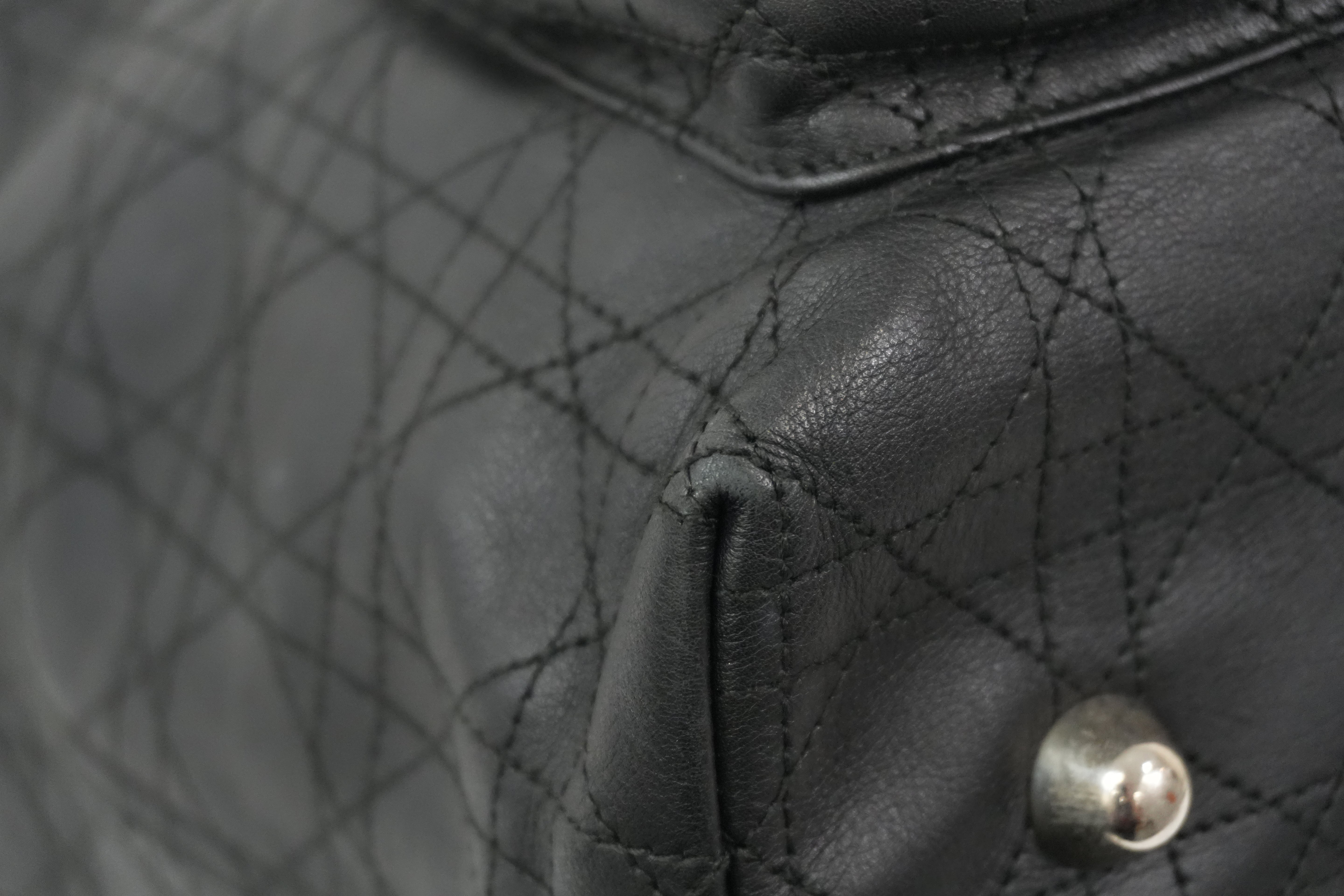 Pre-Owned Dior Cannage Cargo Shopper Tote Black