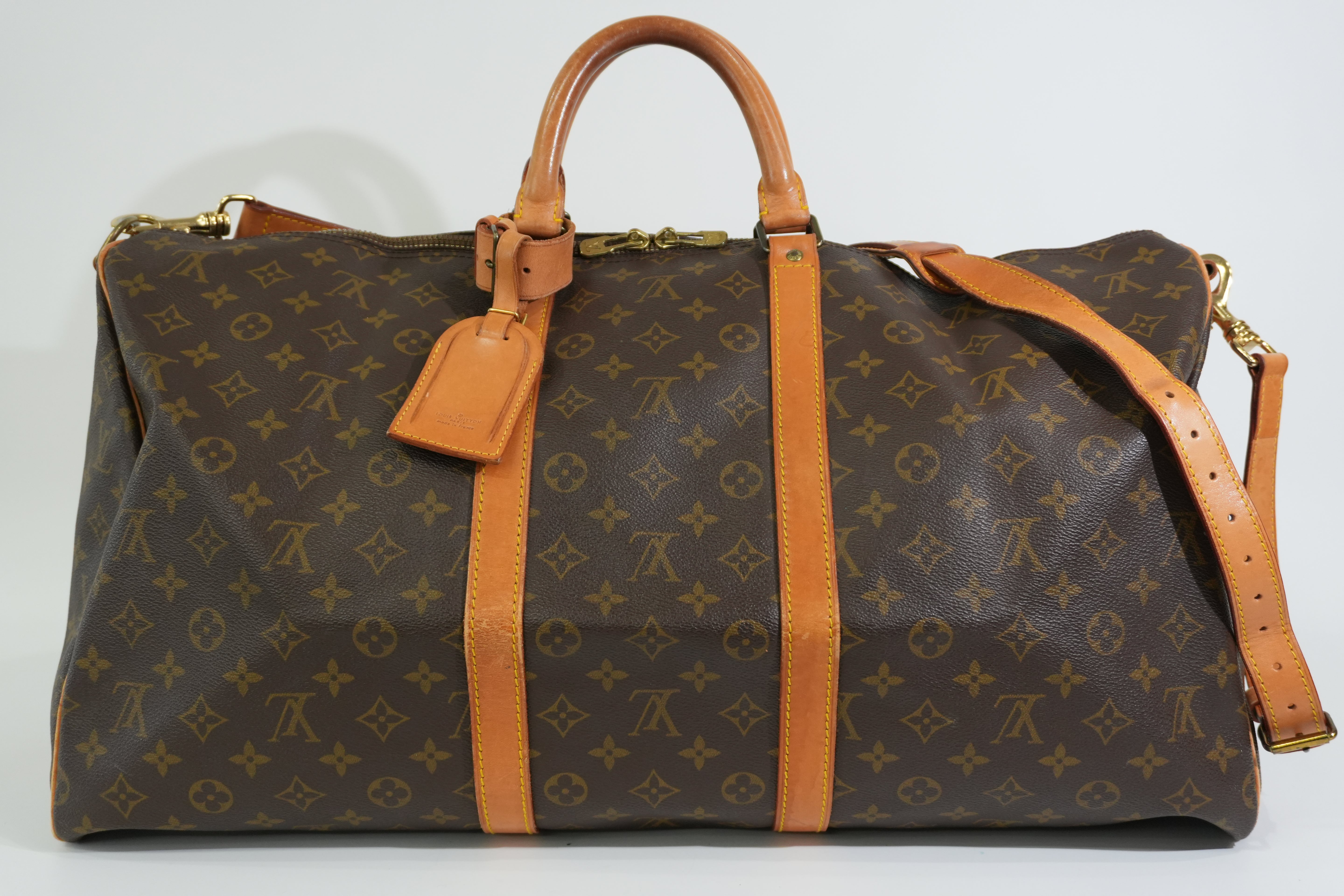 Pre-owned Louis Vuitton Monogram Keepall Bandouliere 55 Travel Bag