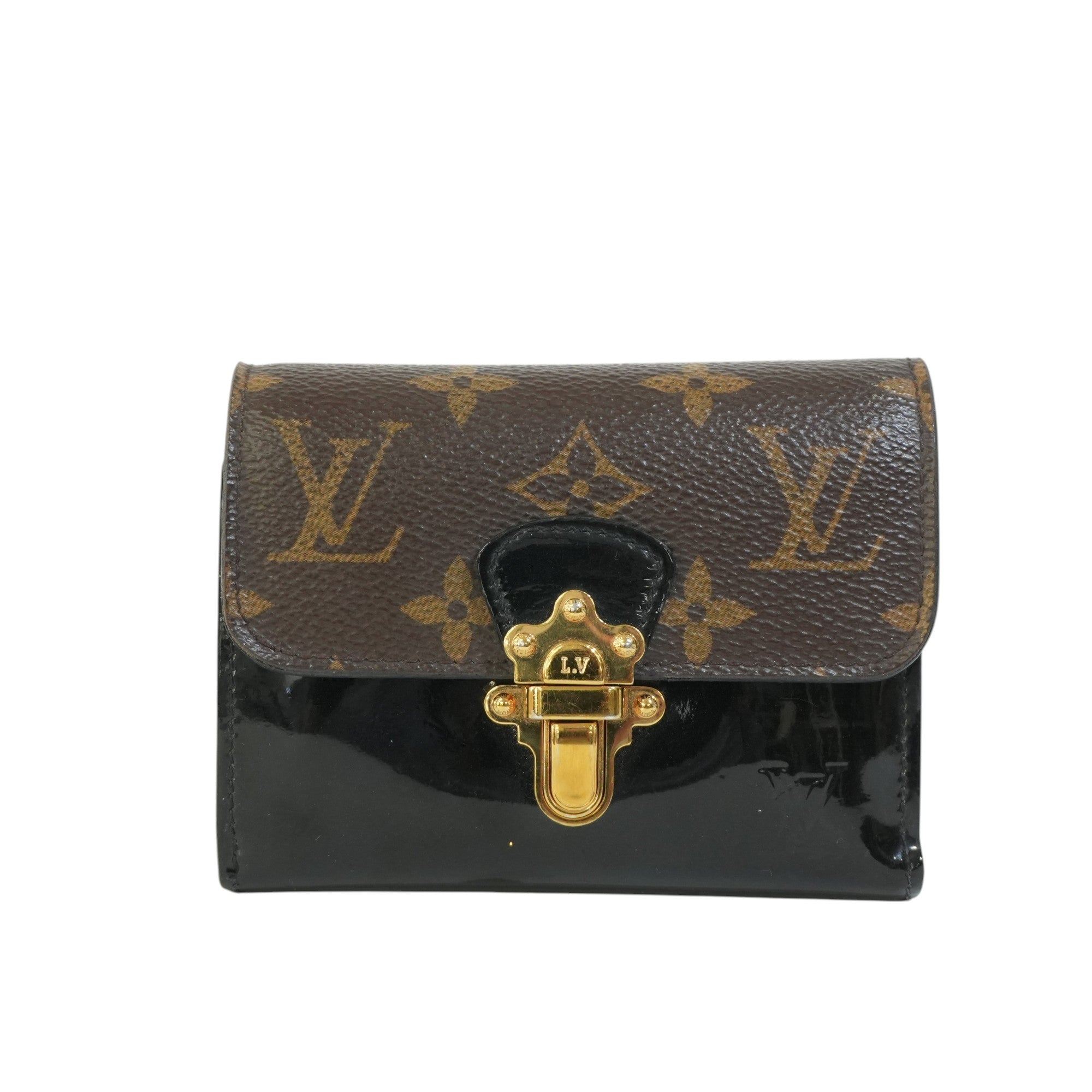 Pre-owned Louis Vuitton Cherry Wood Compact Wallet