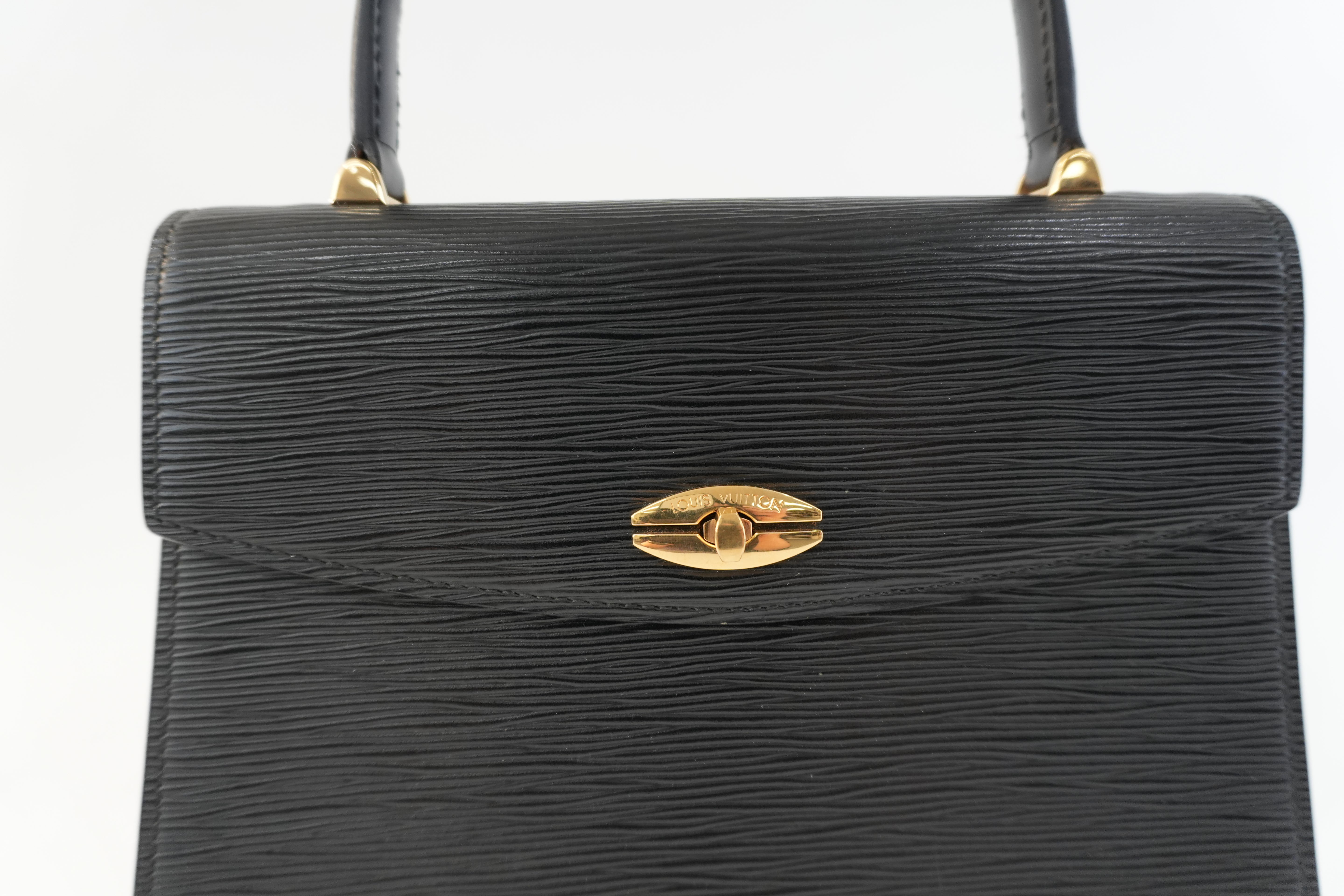 Louis Vuitton Epi Malesherbe Handbag Black Used