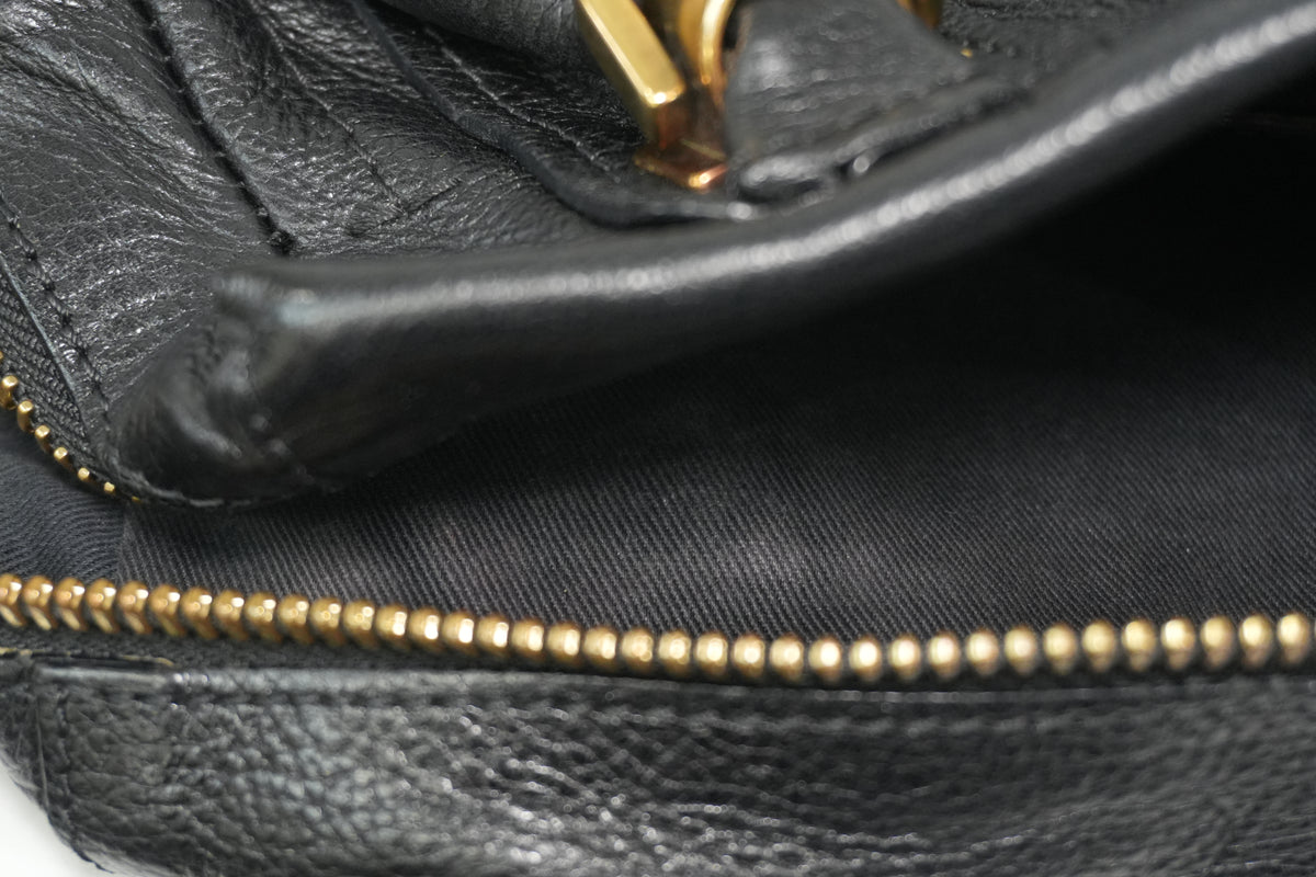 Pre-Owned Chloe Two-Way Paraty Shoulder Bag Black
