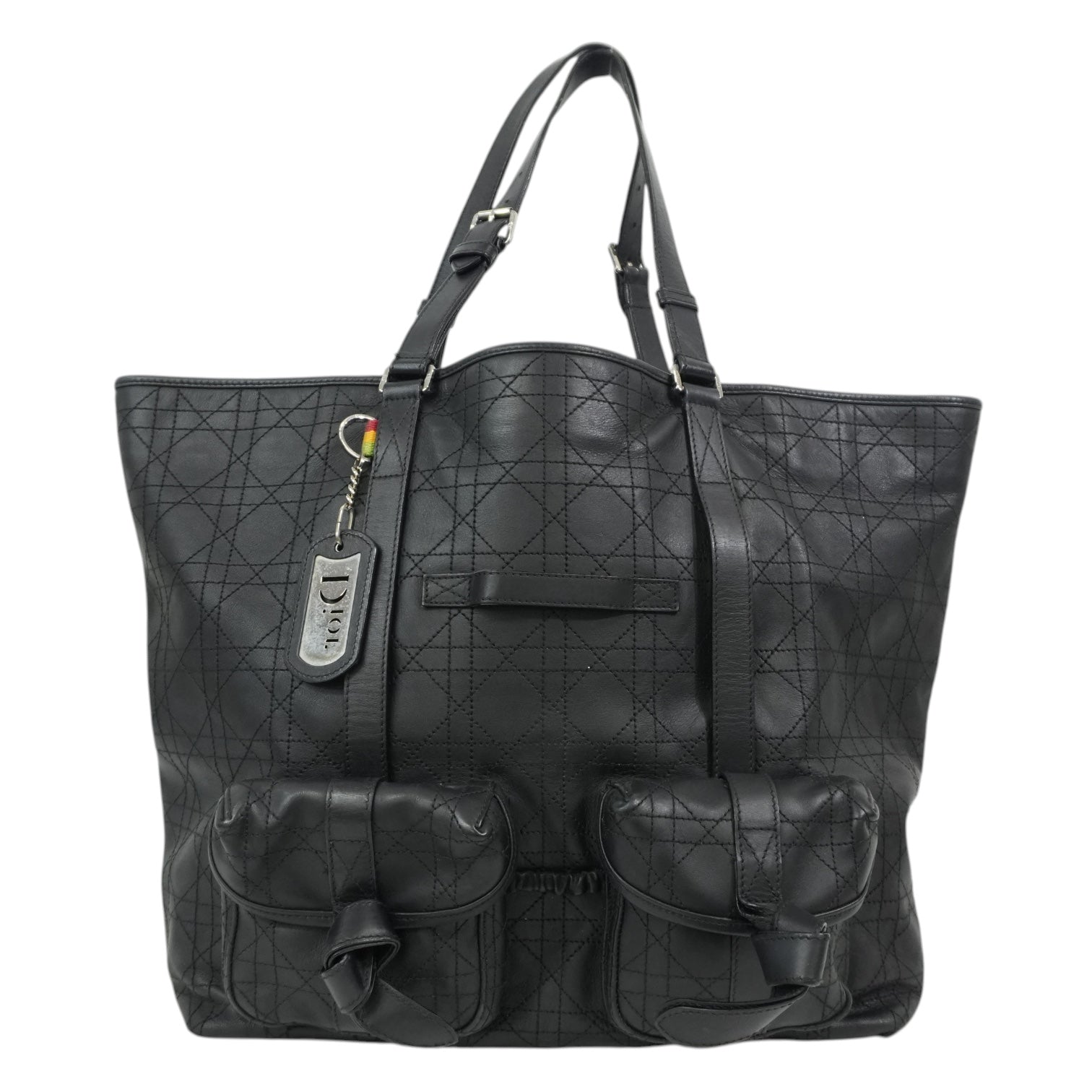 Pre-Owned Dior Cannage Cargo Shopper Tote Black