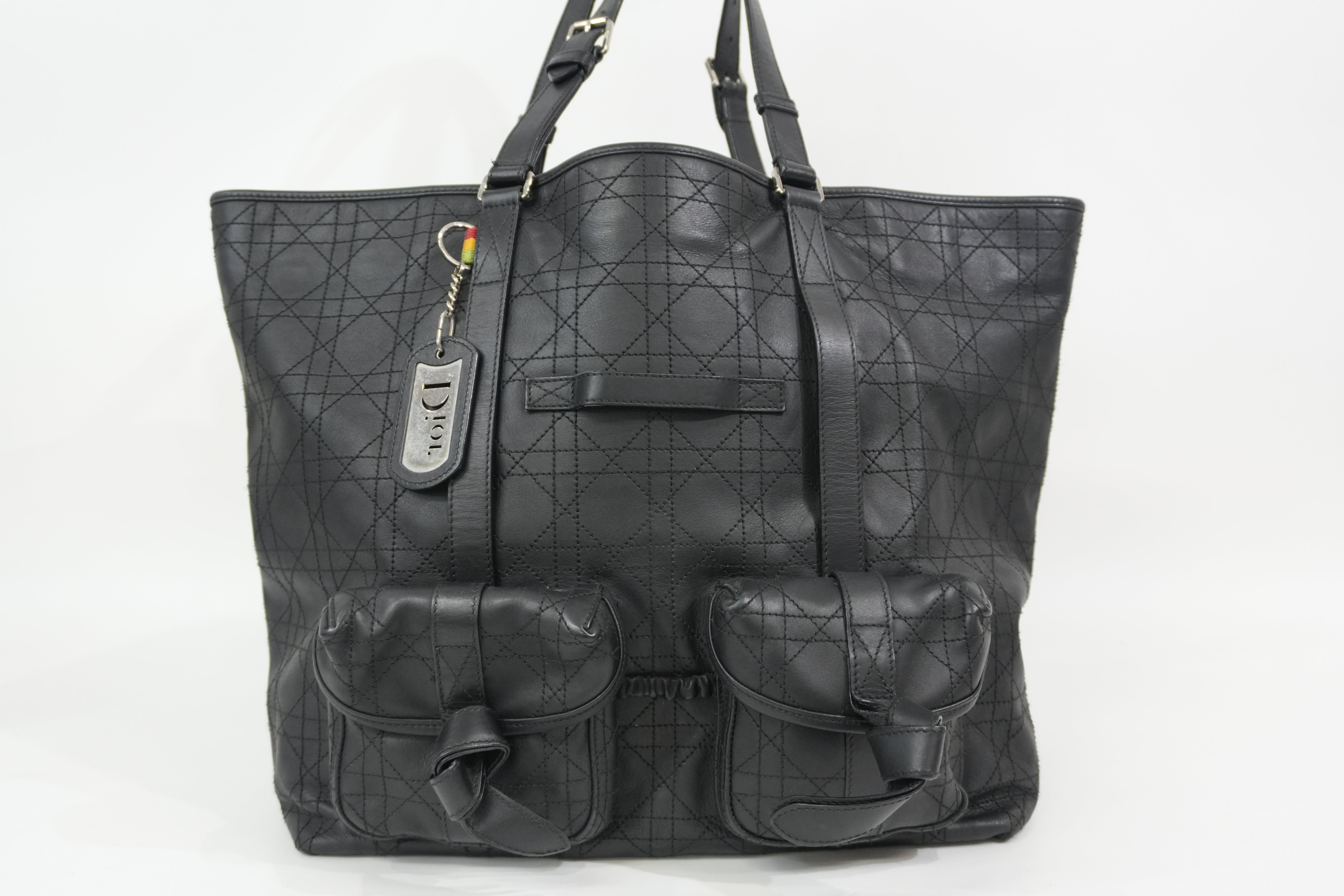 Pre-Owned Dior Cannage Cargo Shopper Tote Black