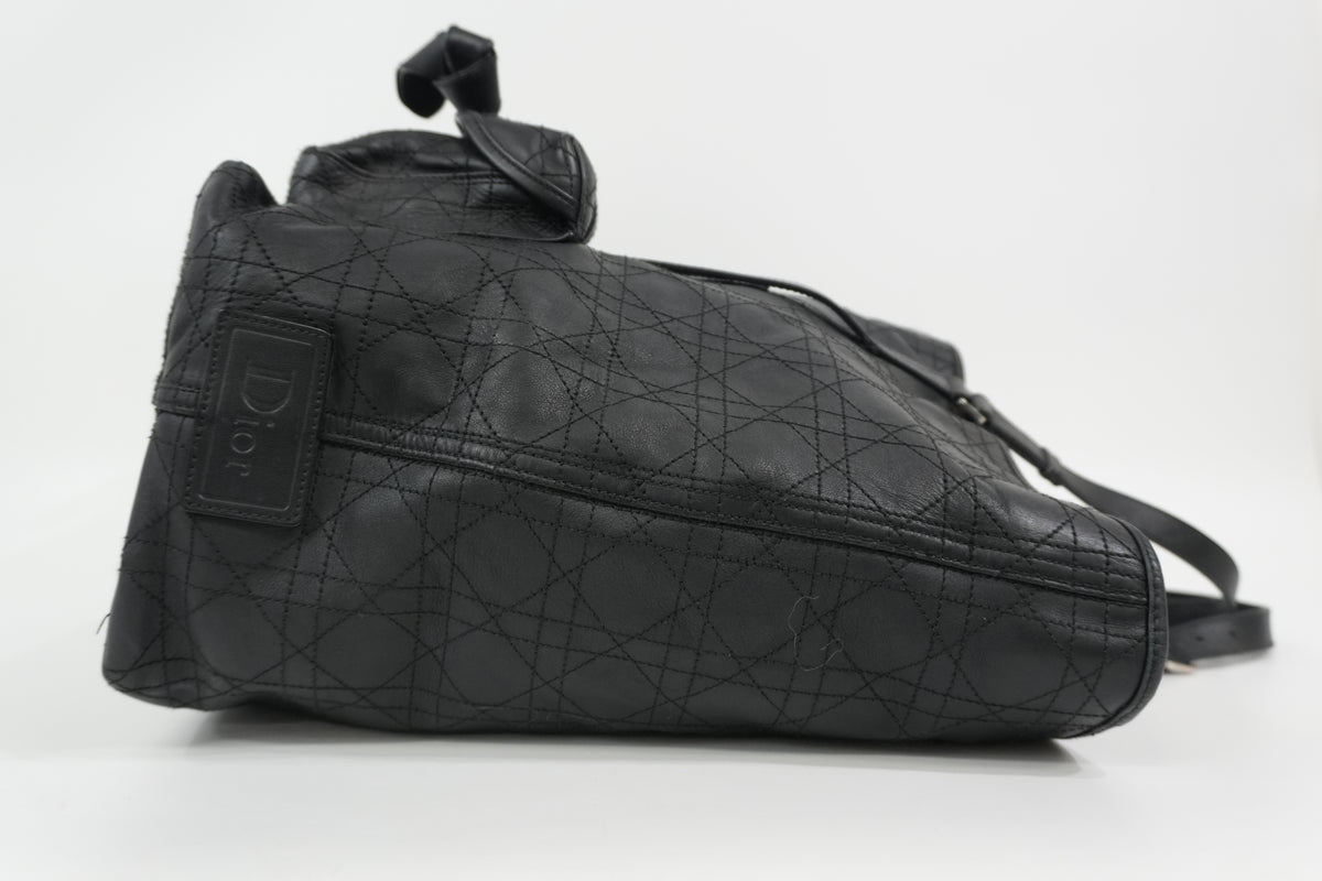Pre-Owned Dior Cannage Cargo Shopper Tote Black