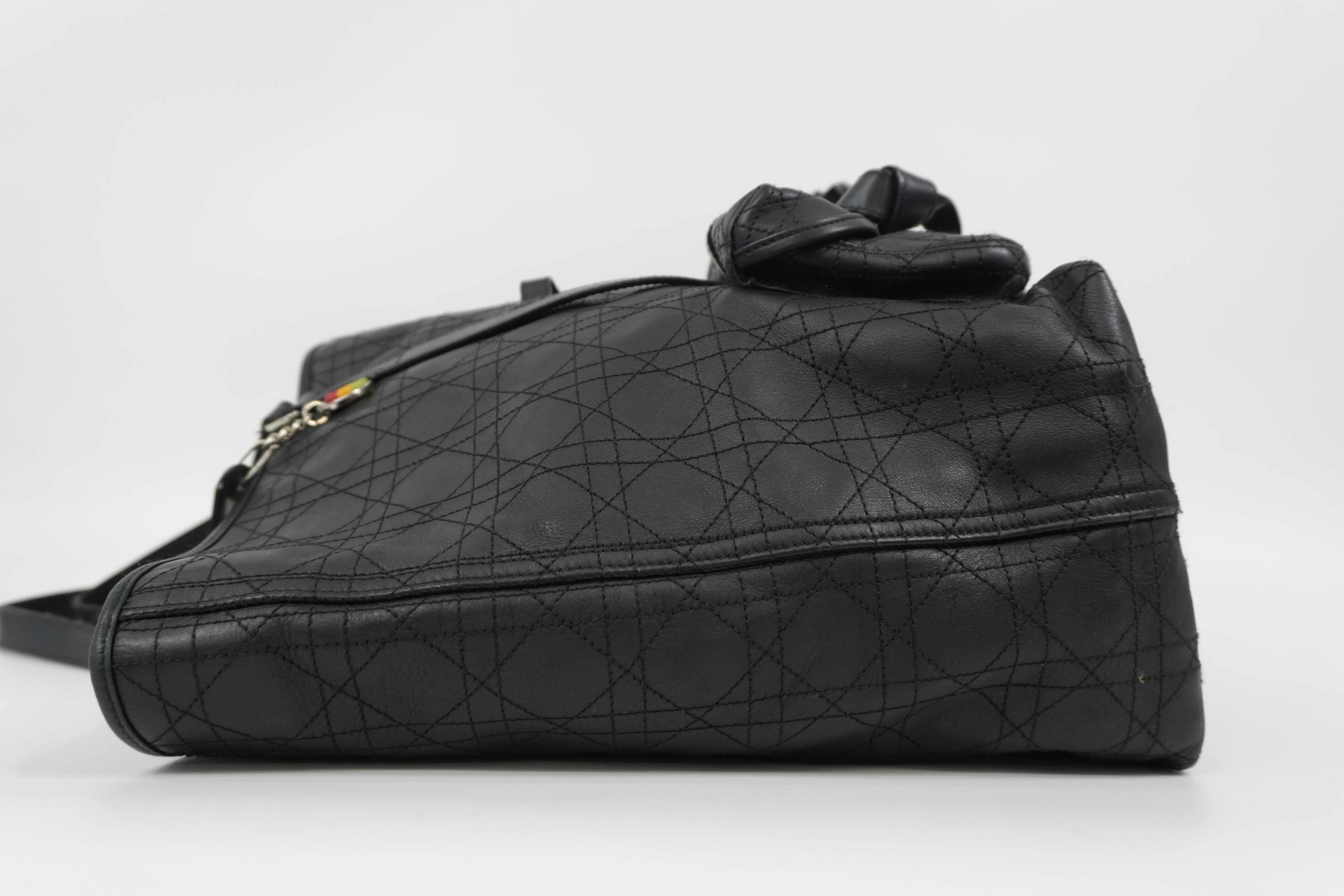 Pre-Owned Dior Cannage Cargo Shopper Tote Black