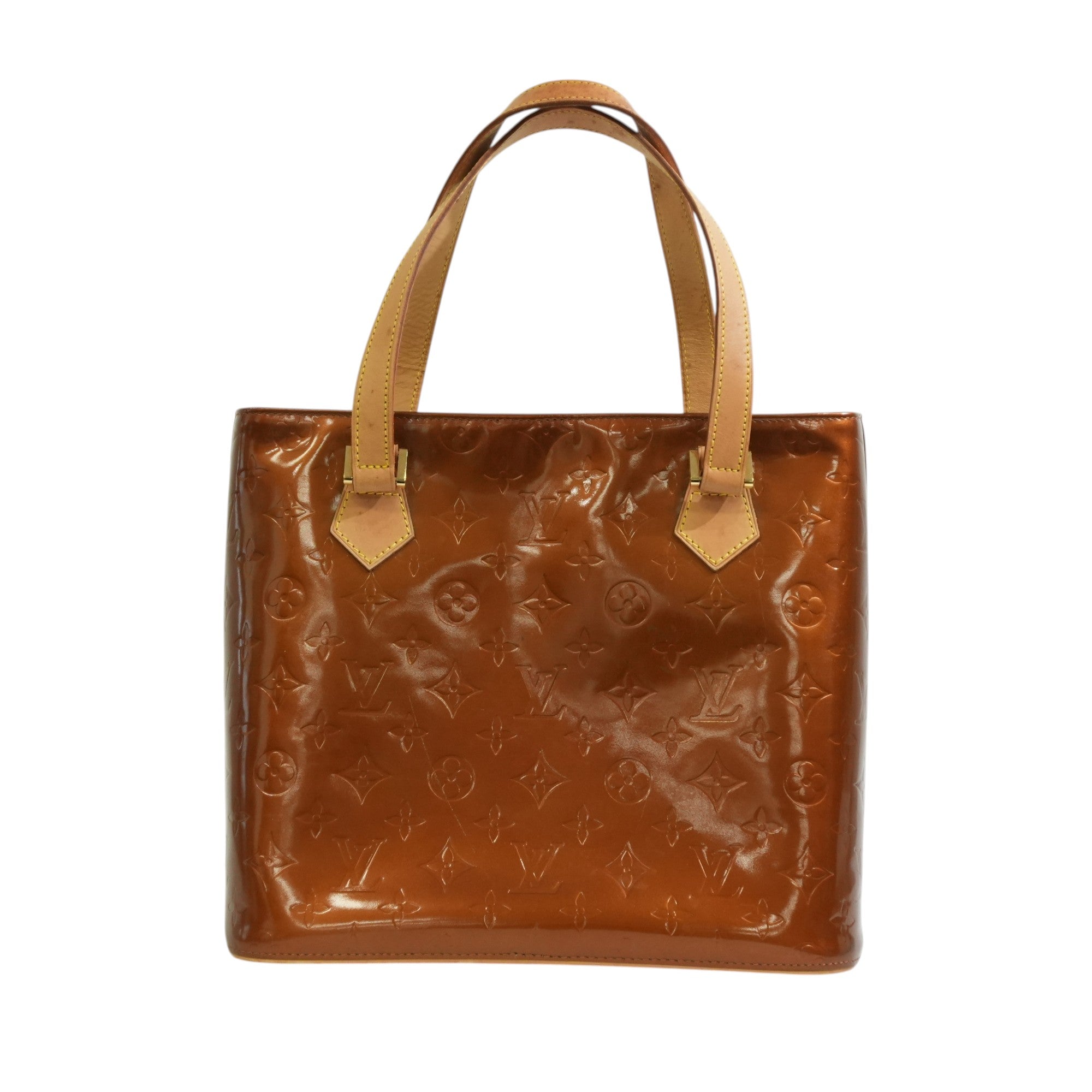 Pre-owned Louis Vuitton Vernis Houston Handbag Bronze