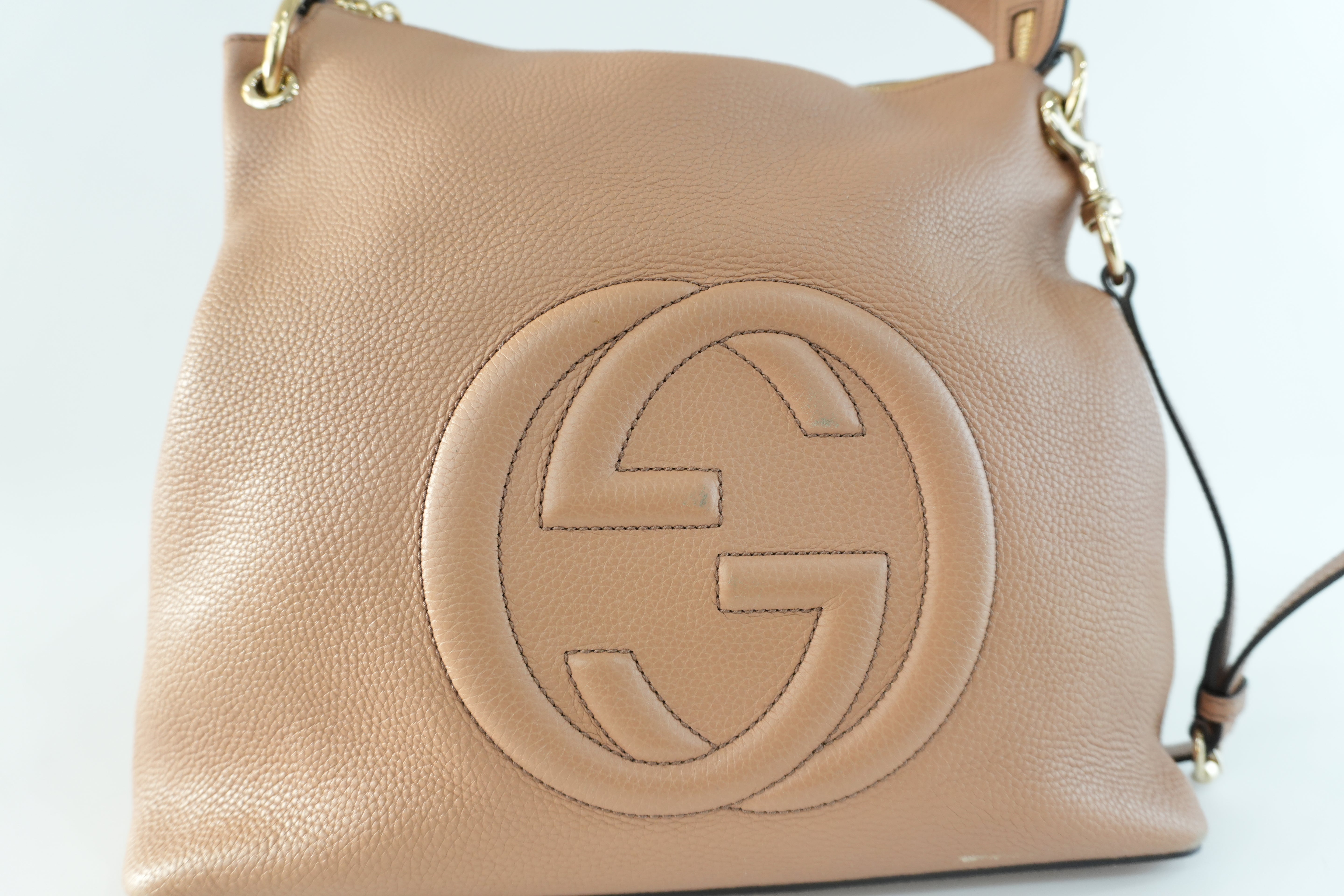 Gucci Soho Interlocking Two Way Shoulder Bag Beige Used