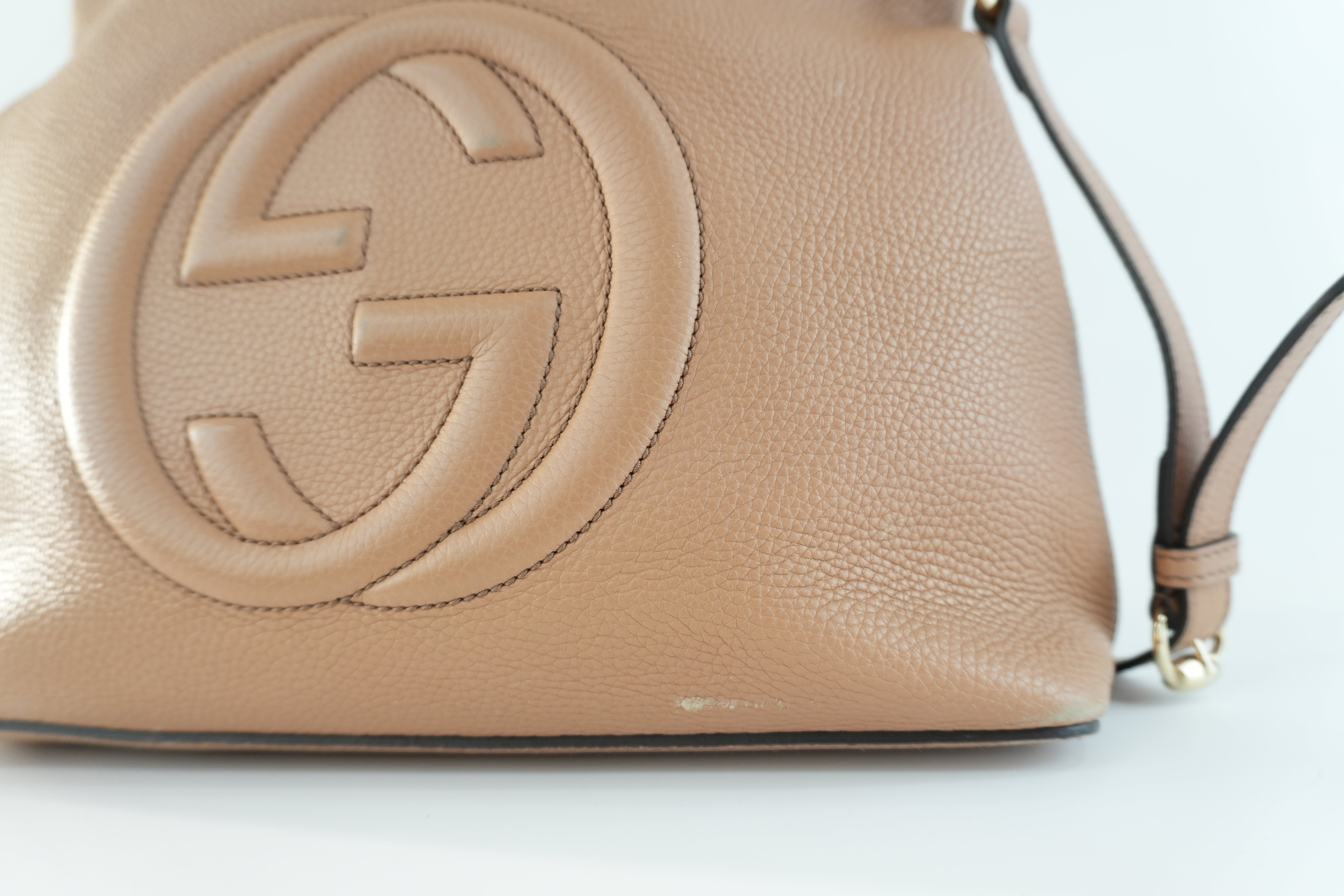 Gucci Soho Interlocking Two Way Shoulder Bag Beige Used