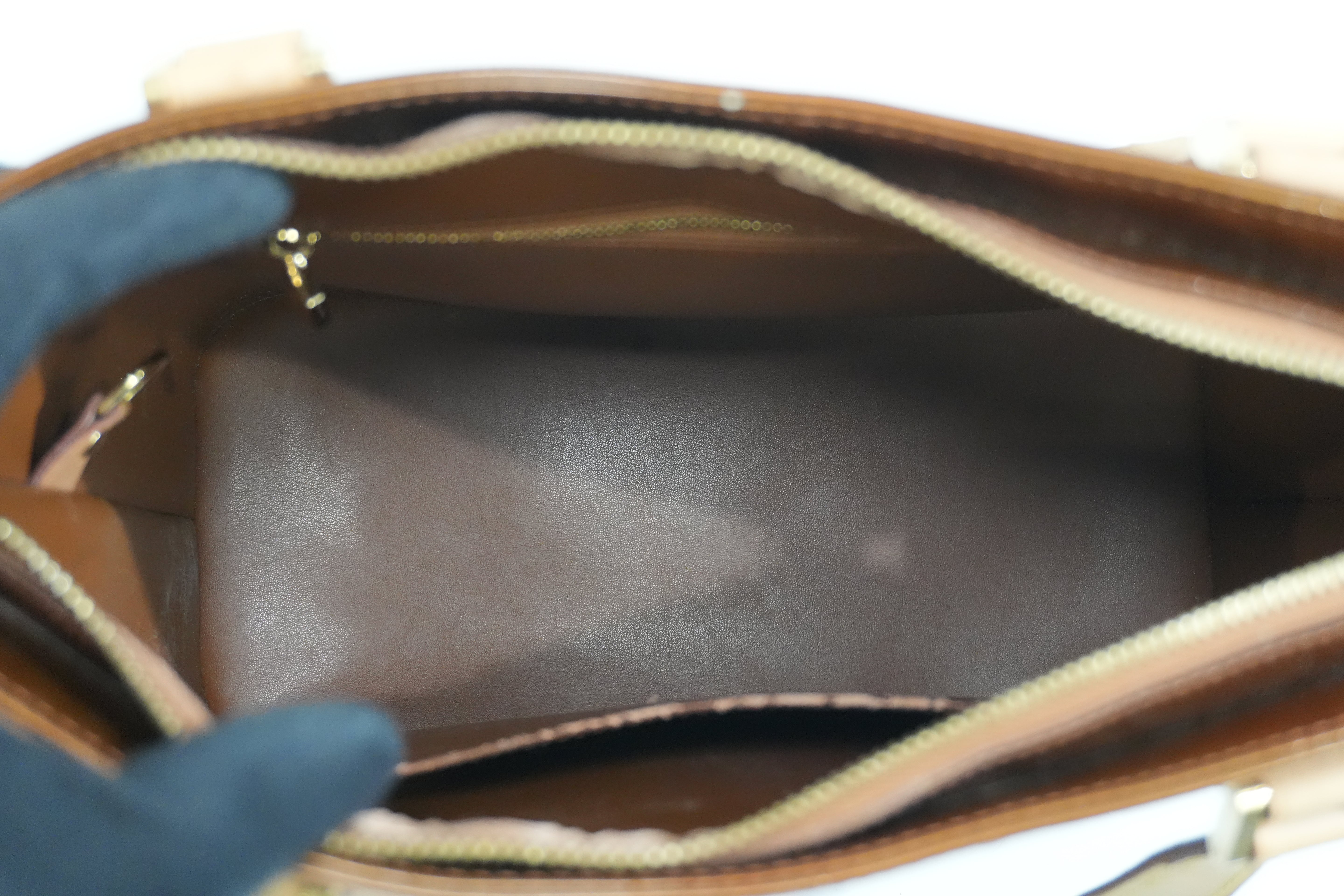 Pre-owned Louis Vuitton Vernis Houston Handbag Bronze
