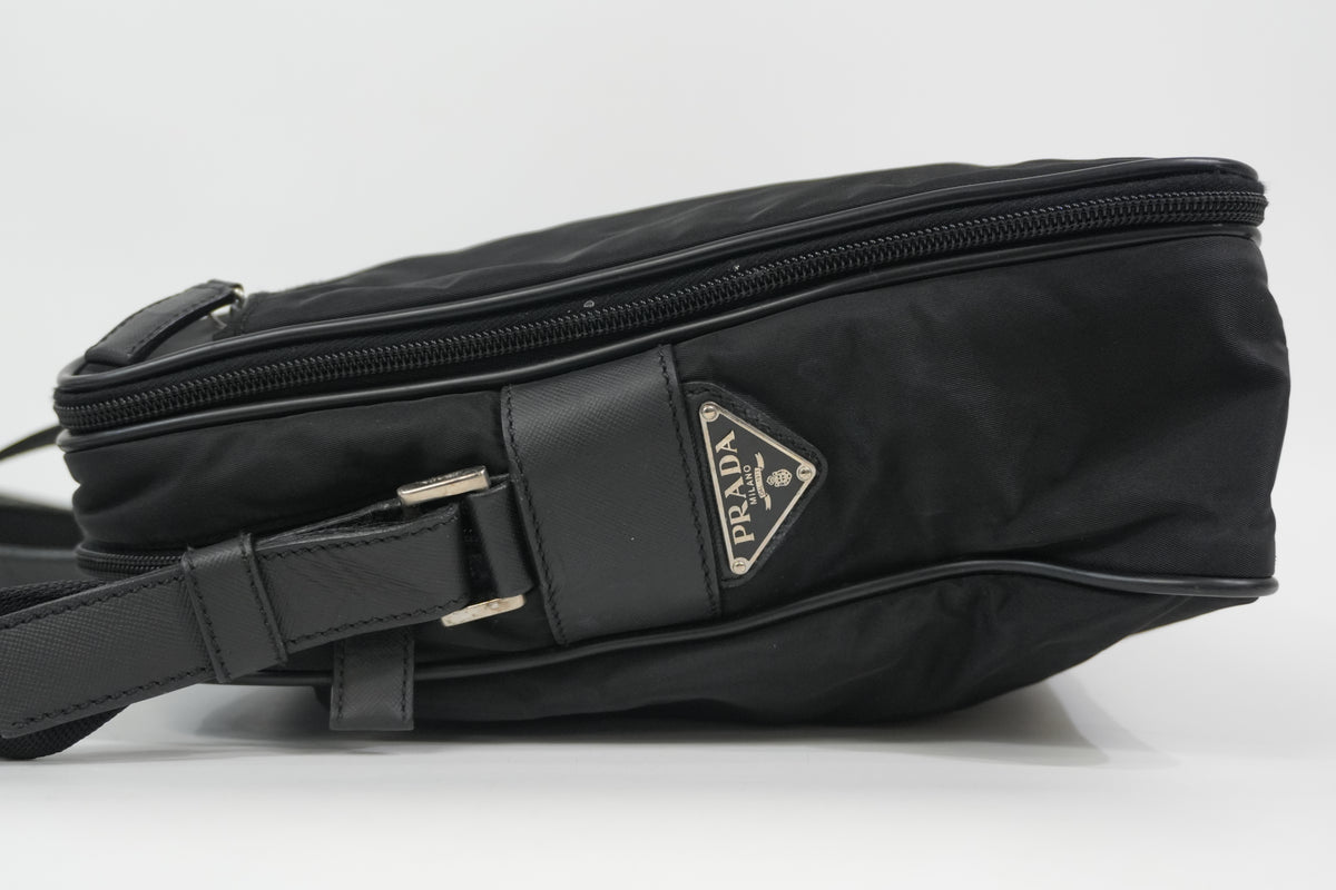 Pre-Owned Prada Nylon Two-Way Suitcase Black