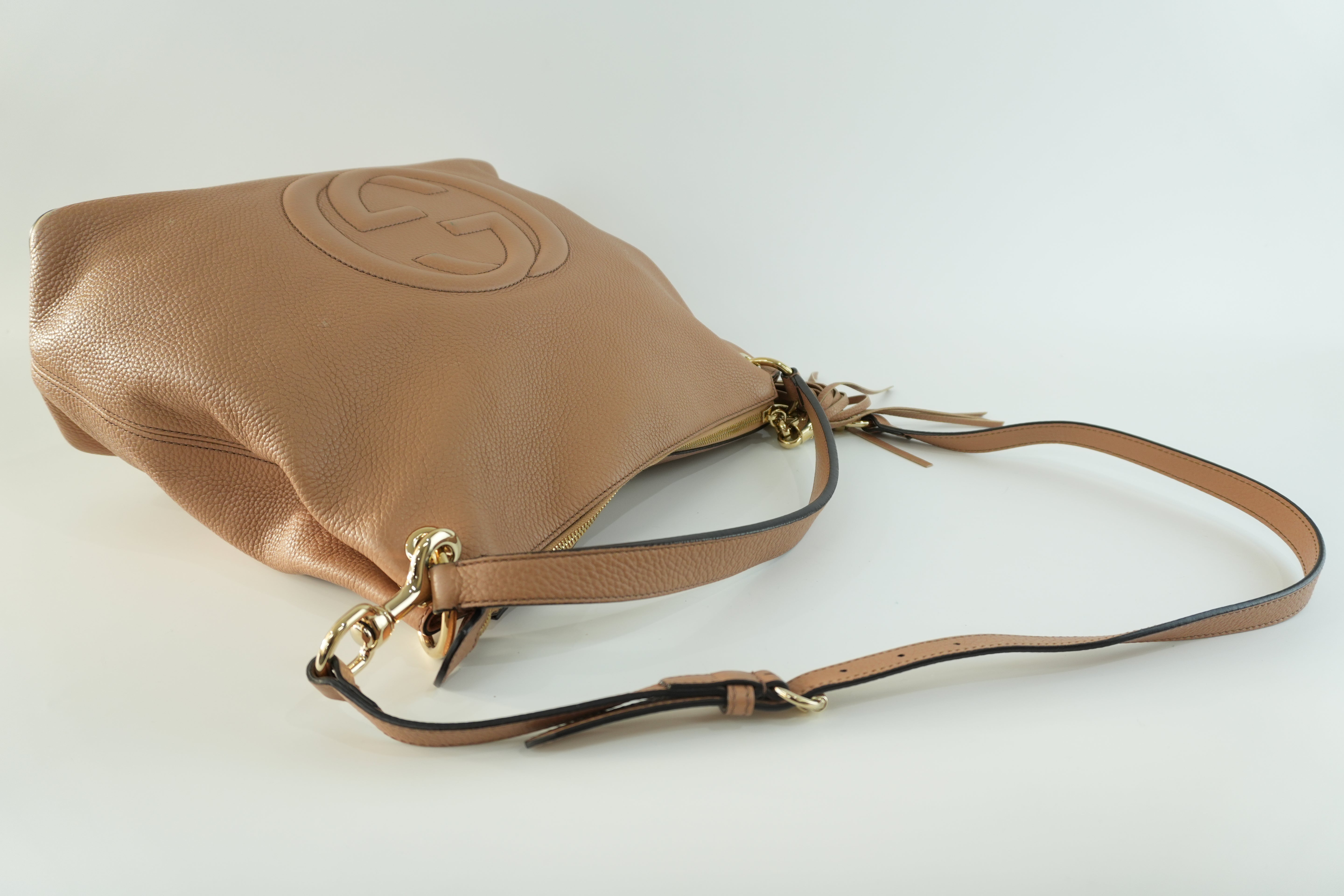 Gucci Soho Interlocking Two Way Shoulder Bag Beige Used