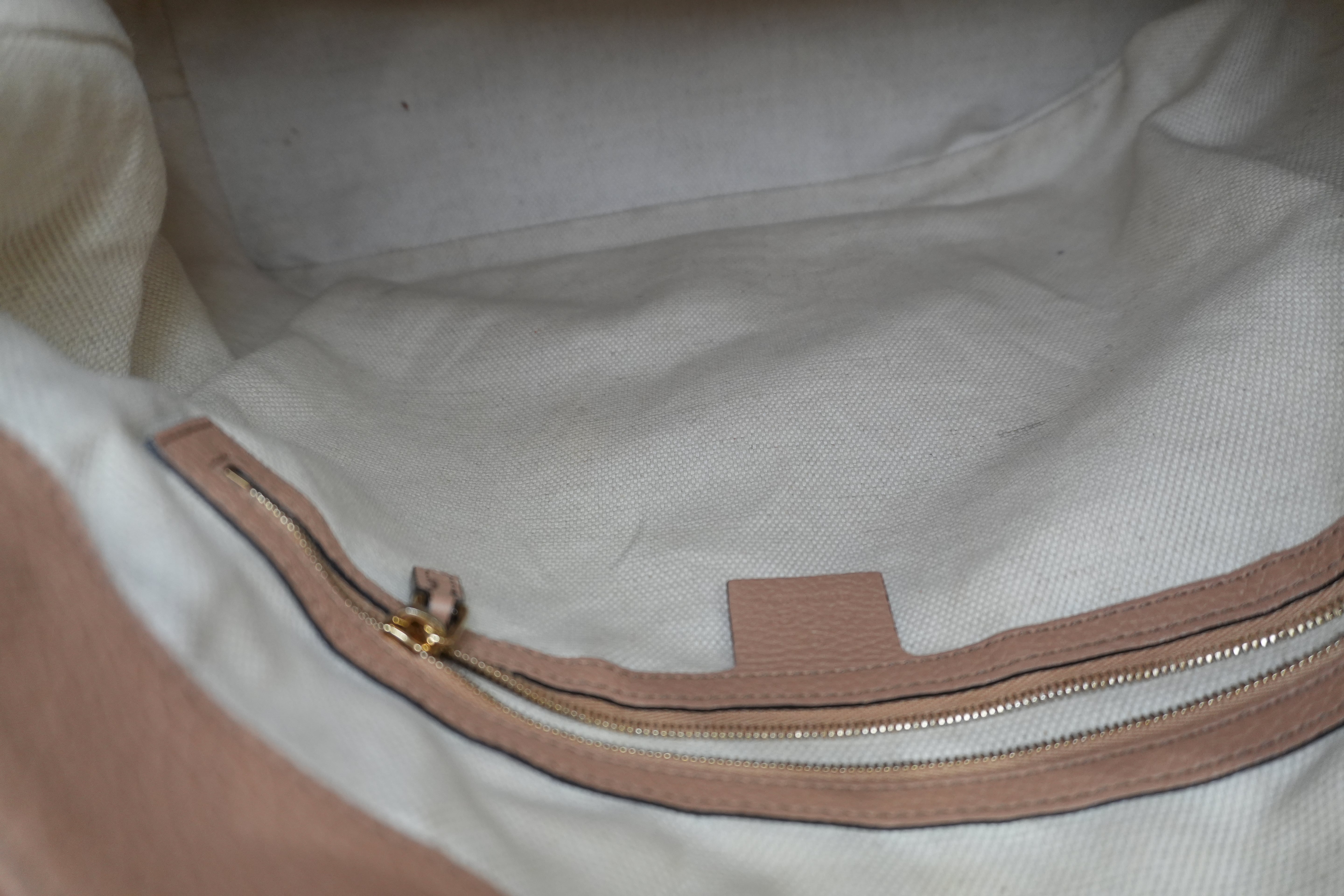 Gucci Soho Interlocking Two Way Shoulder Bag Beige Used