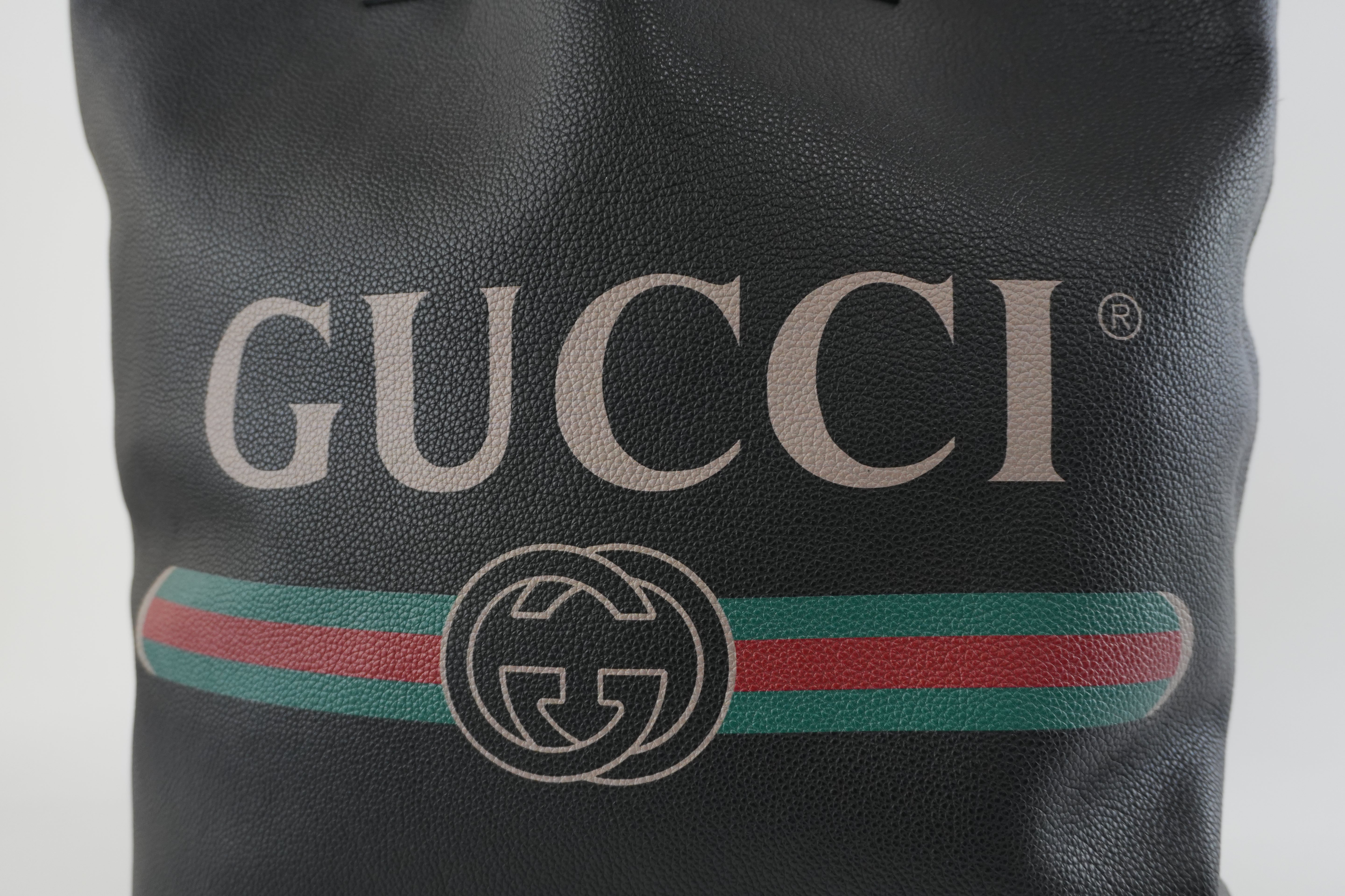 Pre-owned Gucci Canvas Tote Bag Black