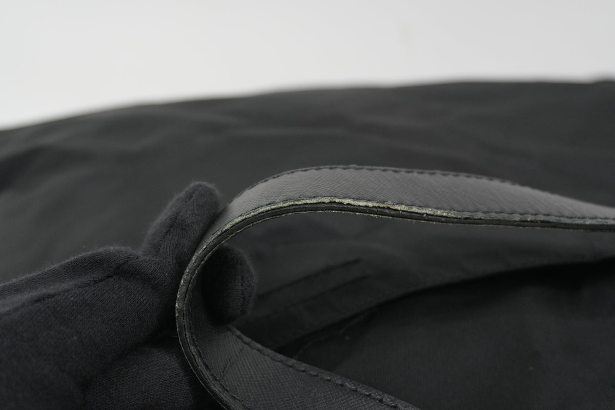 Pre-Owned Prada Nylon Two-Way Suitcase Black