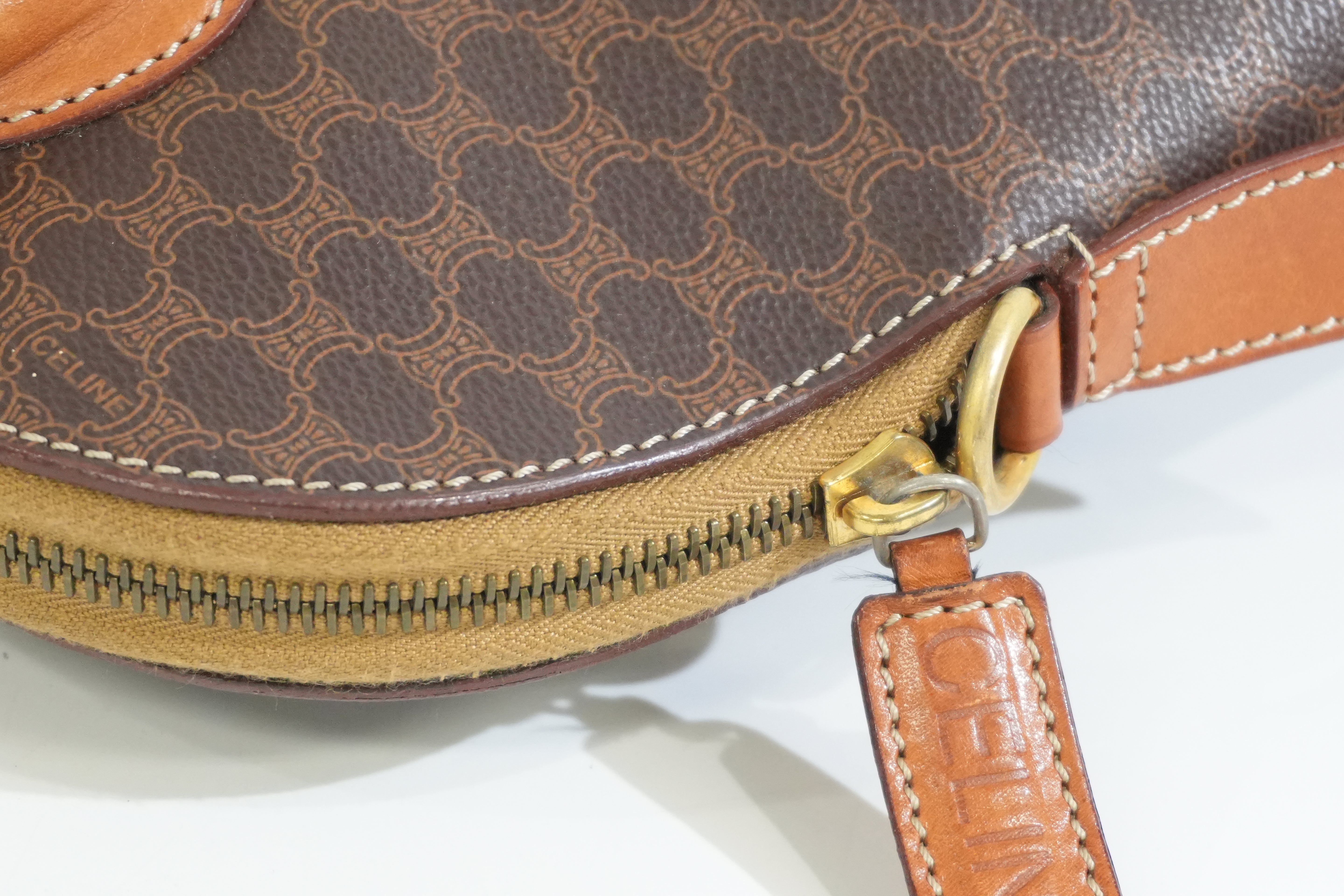 Pre-owned Celine Macadam Top handle Handbag Brown