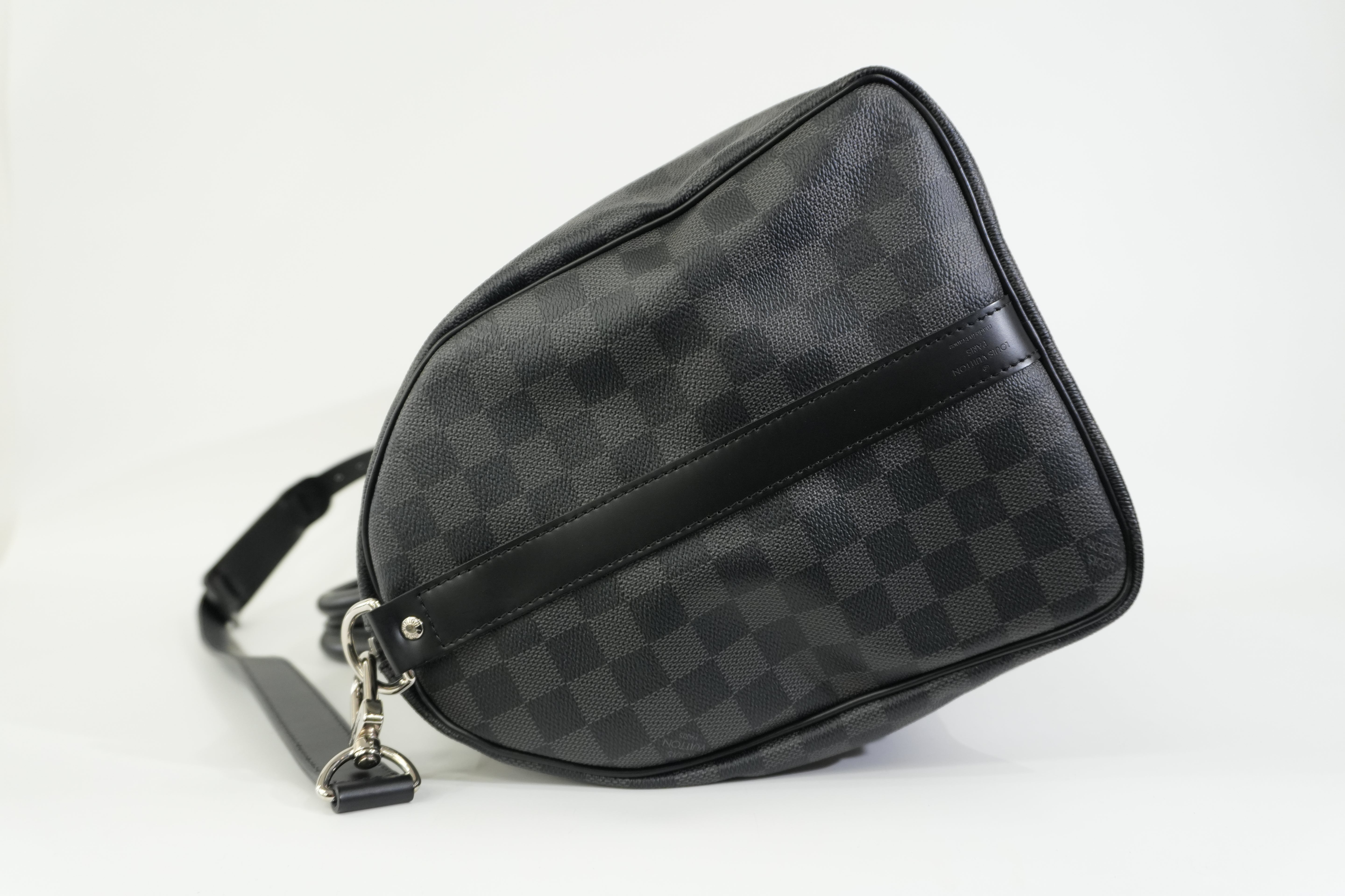 Pre-owned Louis Vuitton Damier Graphite Keepall Bandouliere 45 Travel Bag