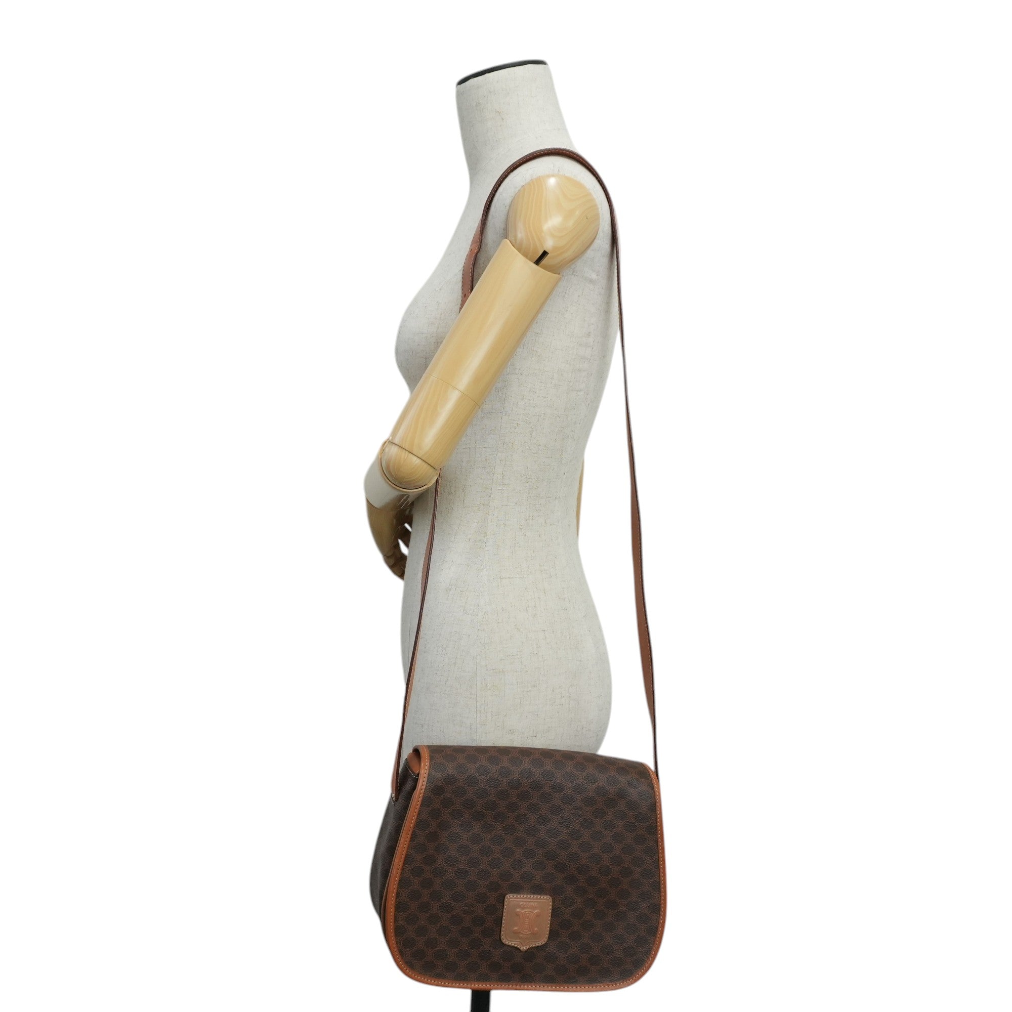 Celine Macadam Crossbody Bag Brown Used