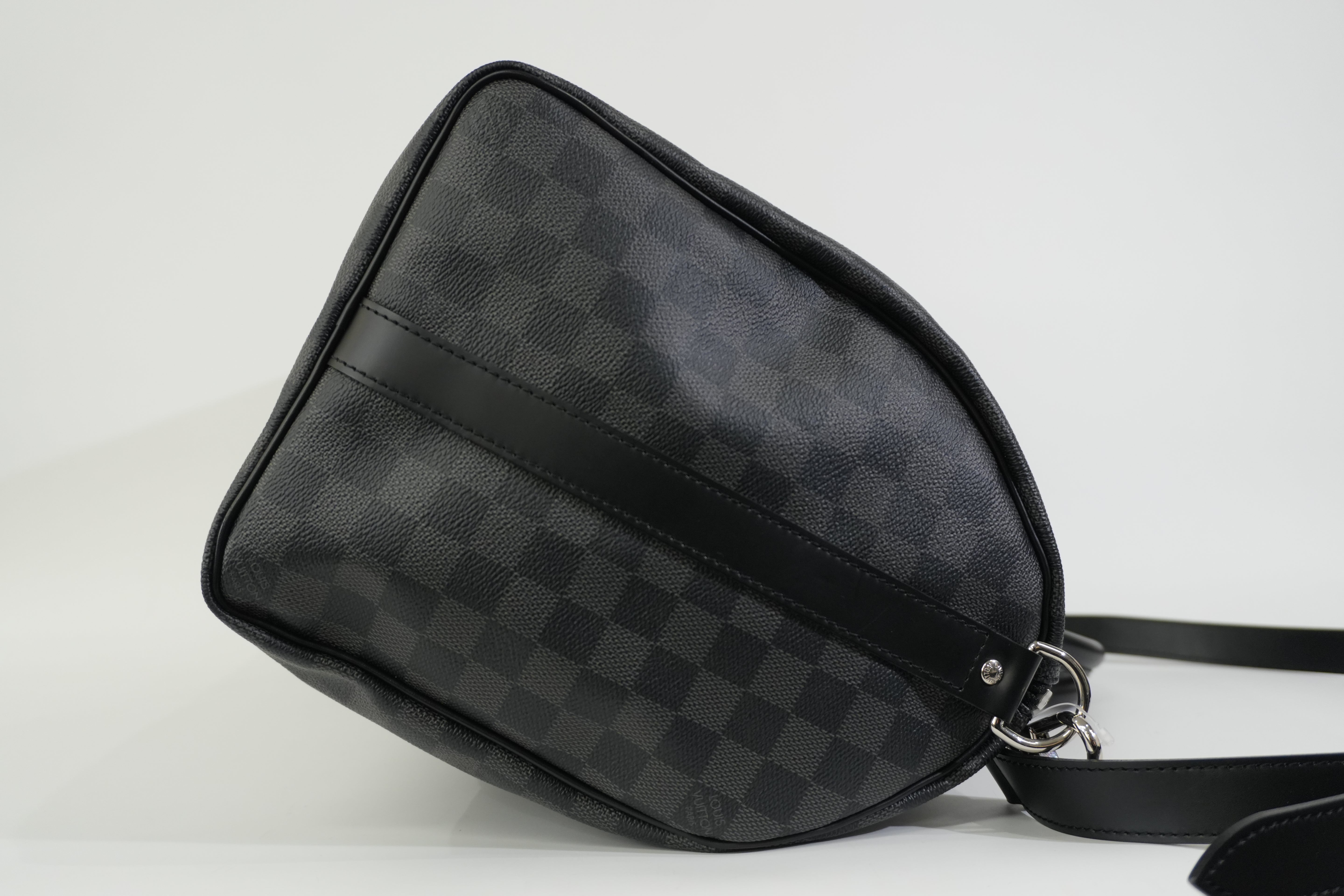 Pre-owned Louis Vuitton Damier Graphite Keepall Bandouliere 45 Travel Bag
