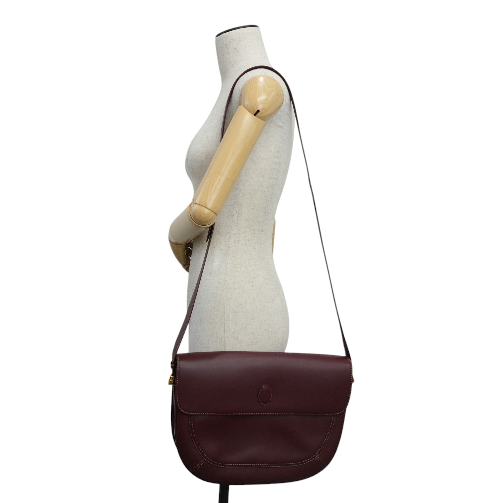 Cartier Crossbody Bag Burgundy Used