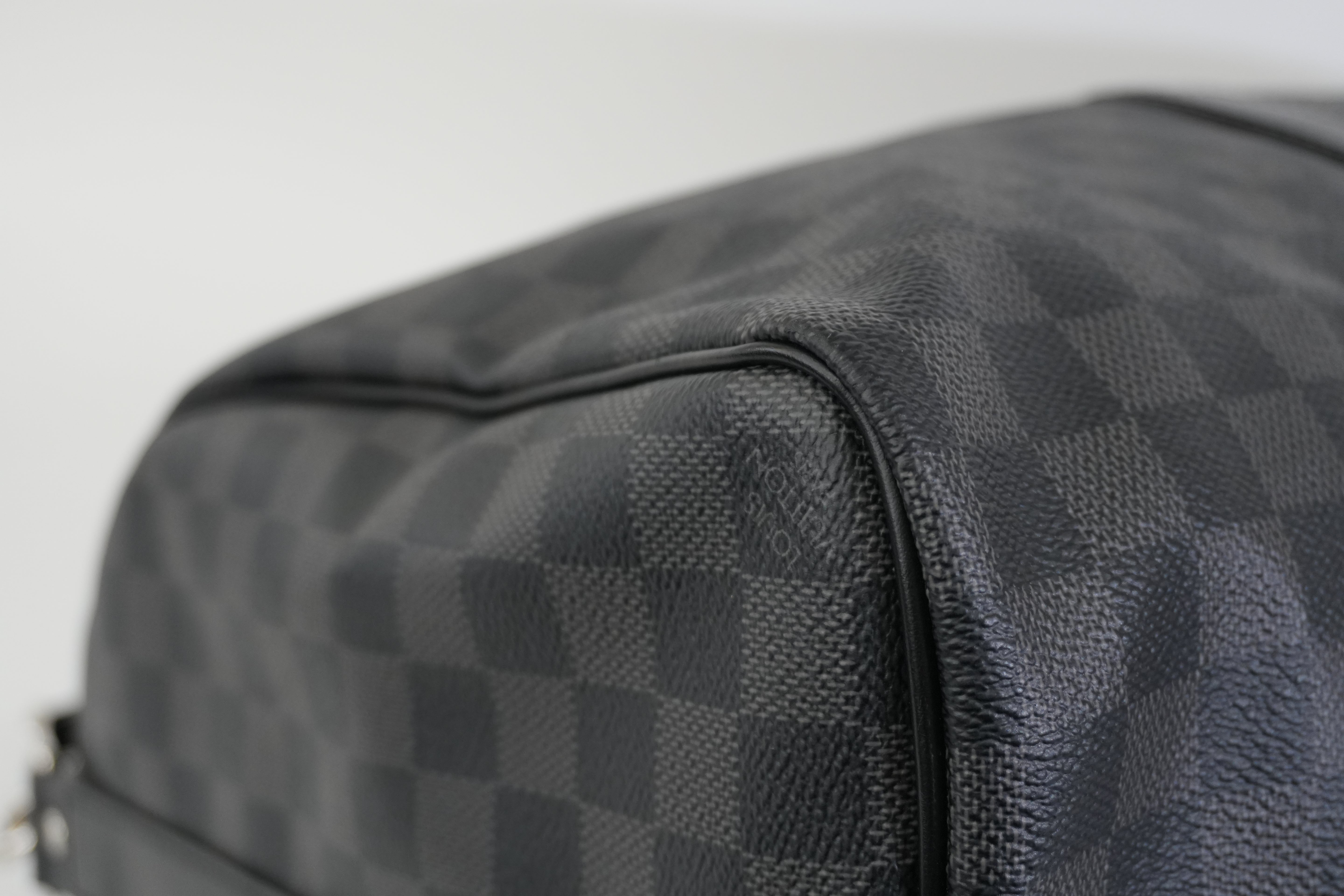 Pre-owned Louis Vuitton Damier Graphite Keepall Bandouliere 45 Travel Bag