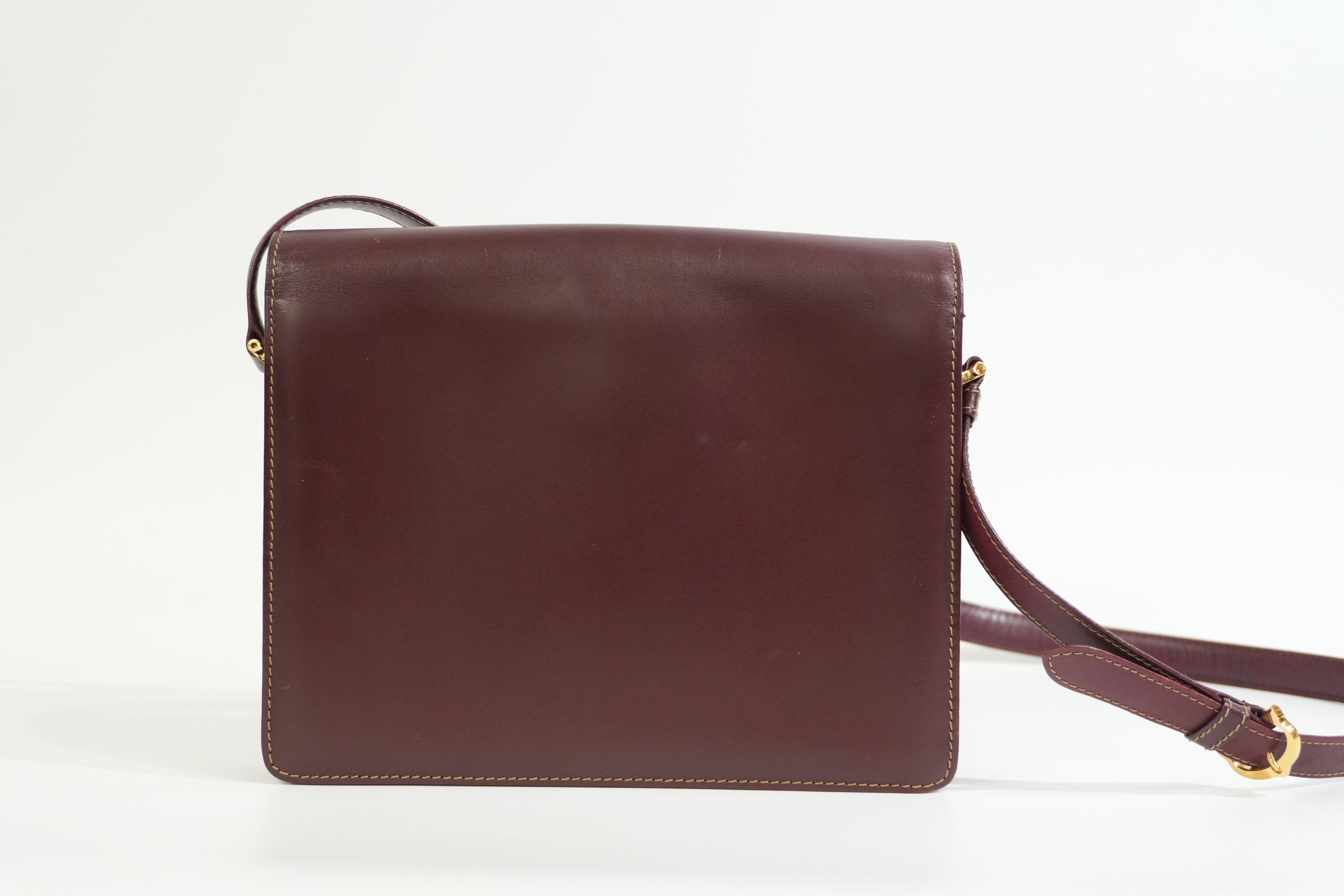 Pre-owned Cartier Crossbody Bag Burgundy