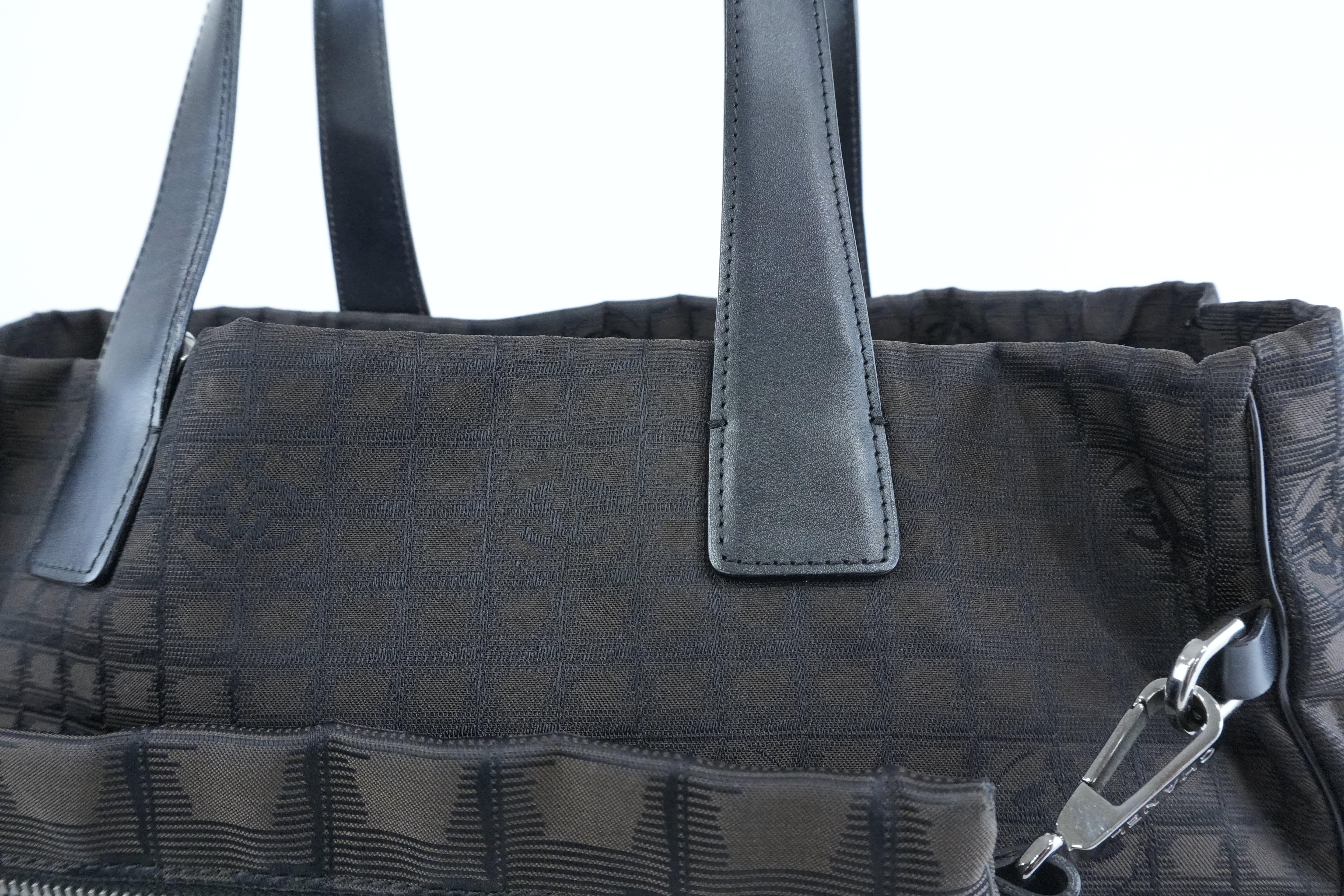 Chanel New Travel Line Tote Bag Black Used