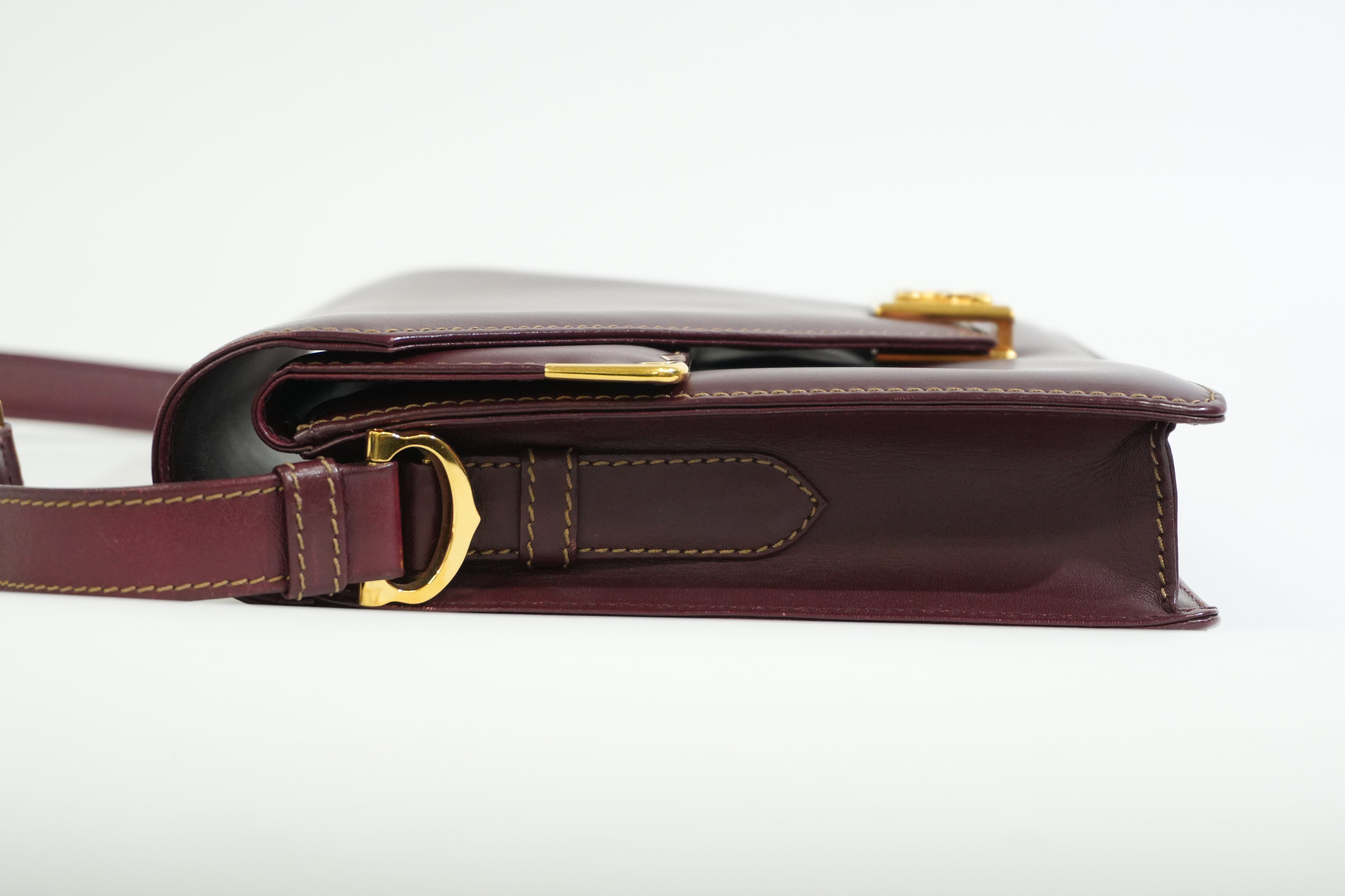 Pre-owned Cartier Crossbody Bag Burgundy