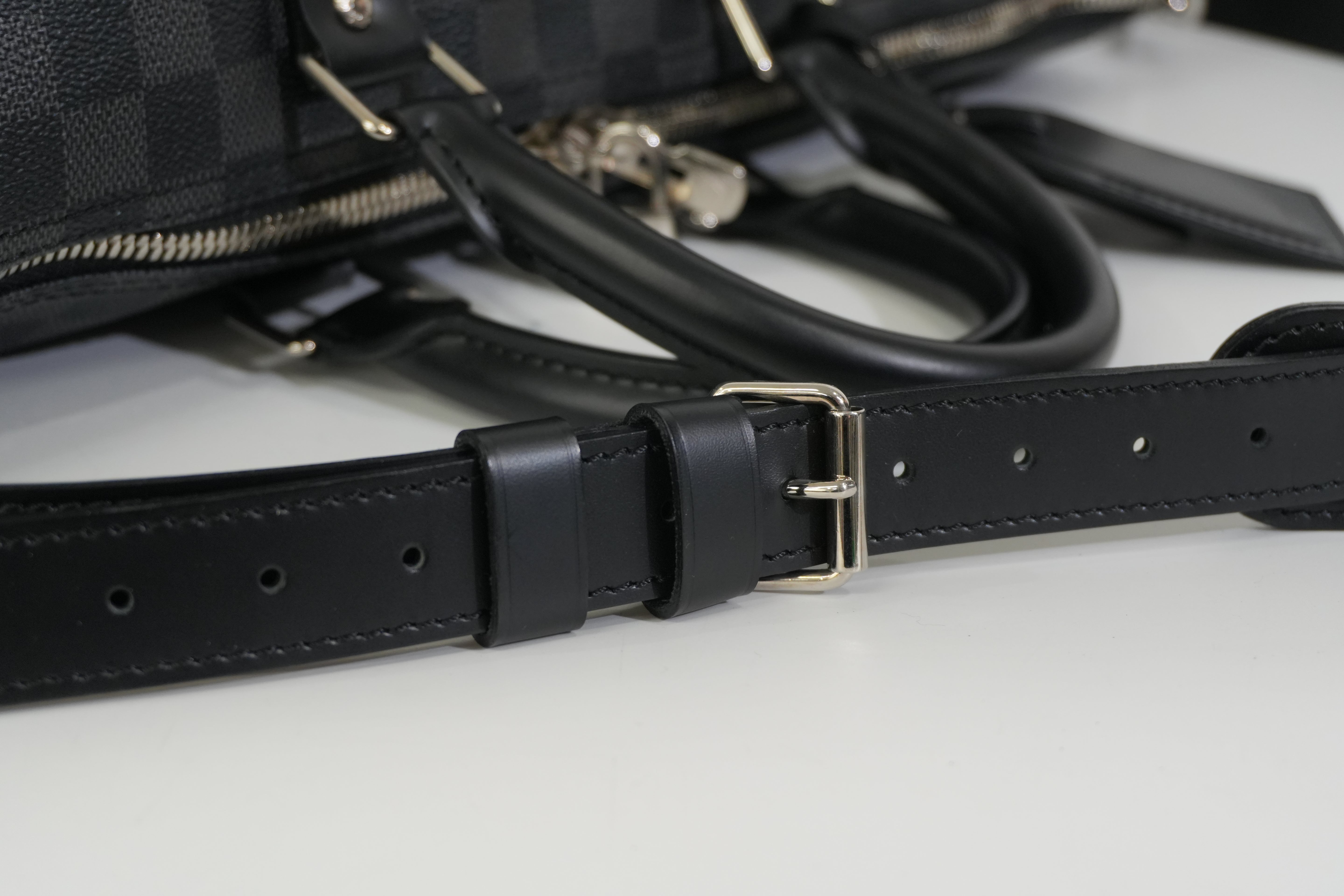 Pre-owned Louis Vuitton Damier Graphite Keepall Bandouliere 45 Travel Bag