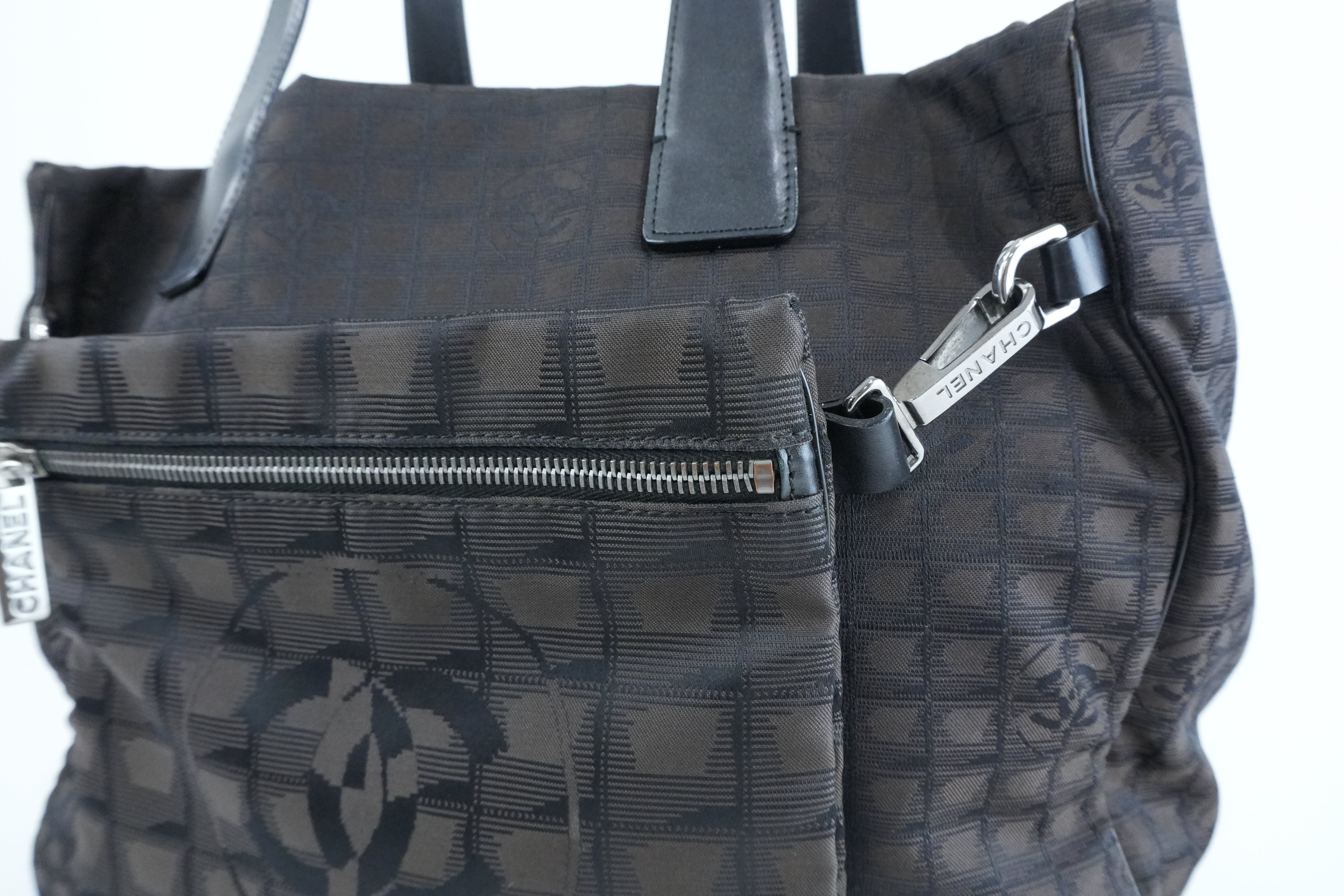 Chanel New Travel Line Tote Bag Black Used