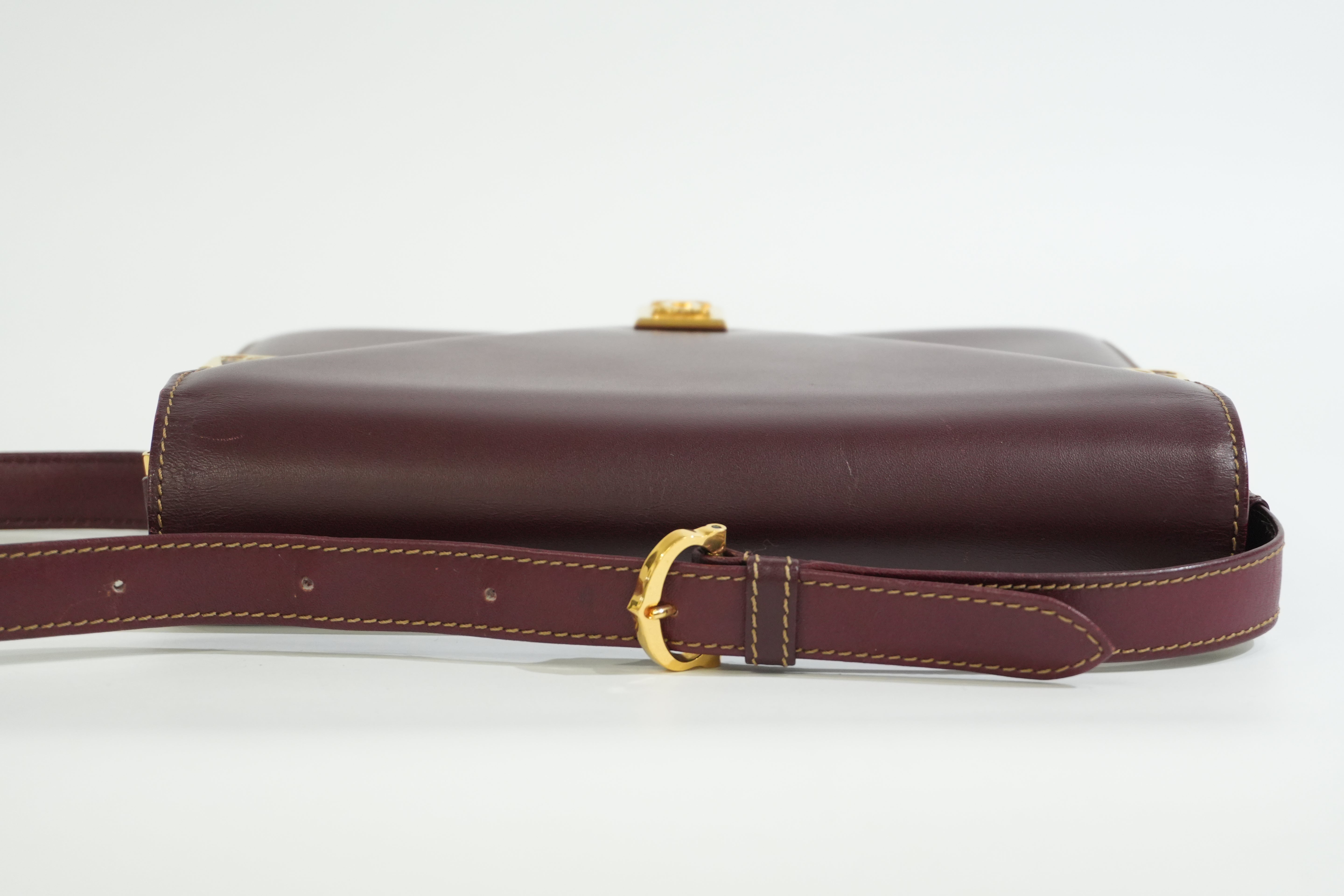 Pre-owned Cartier Crossbody Bag Burgundy