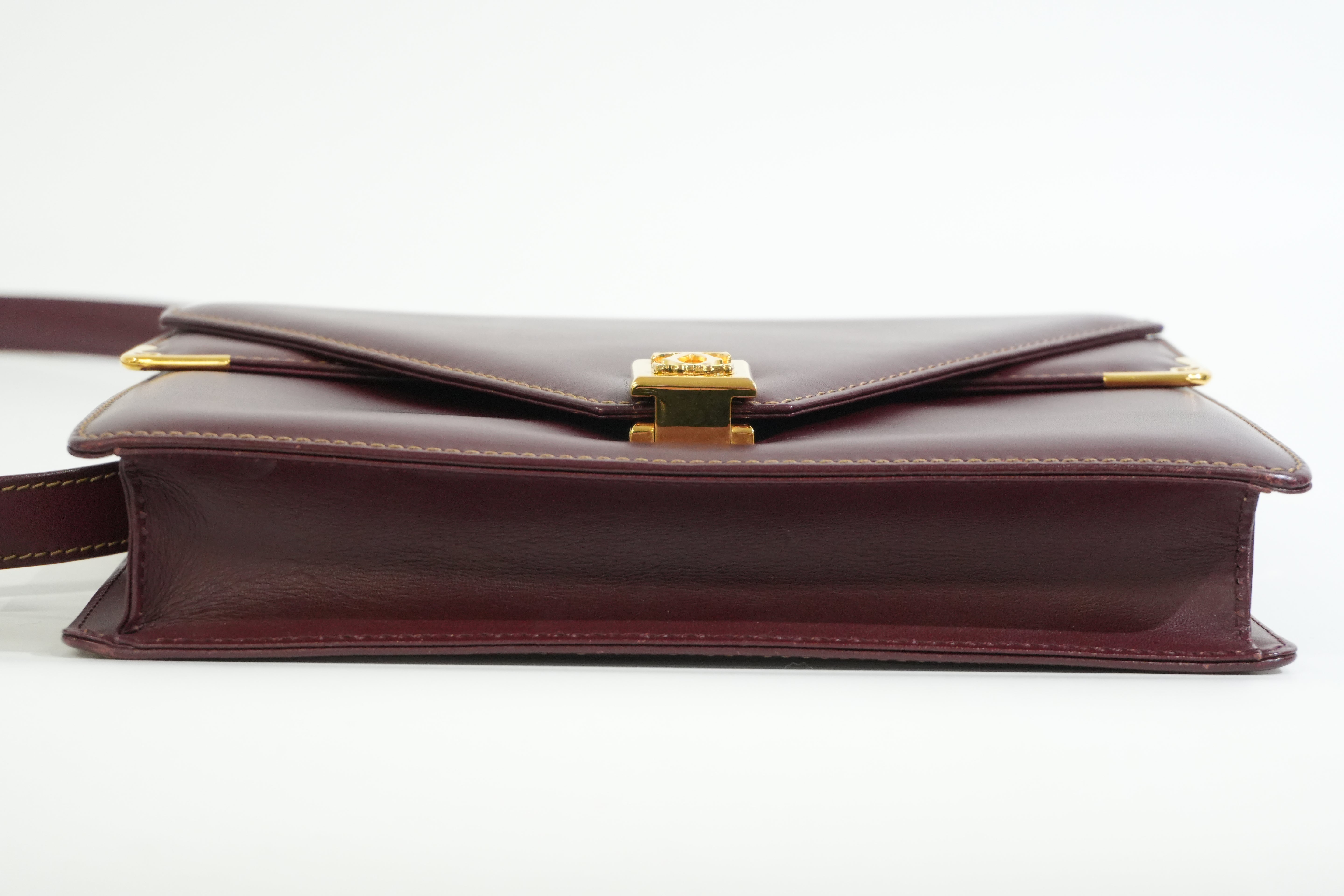 Pre-owned Cartier Crossbody Bag Burgundy