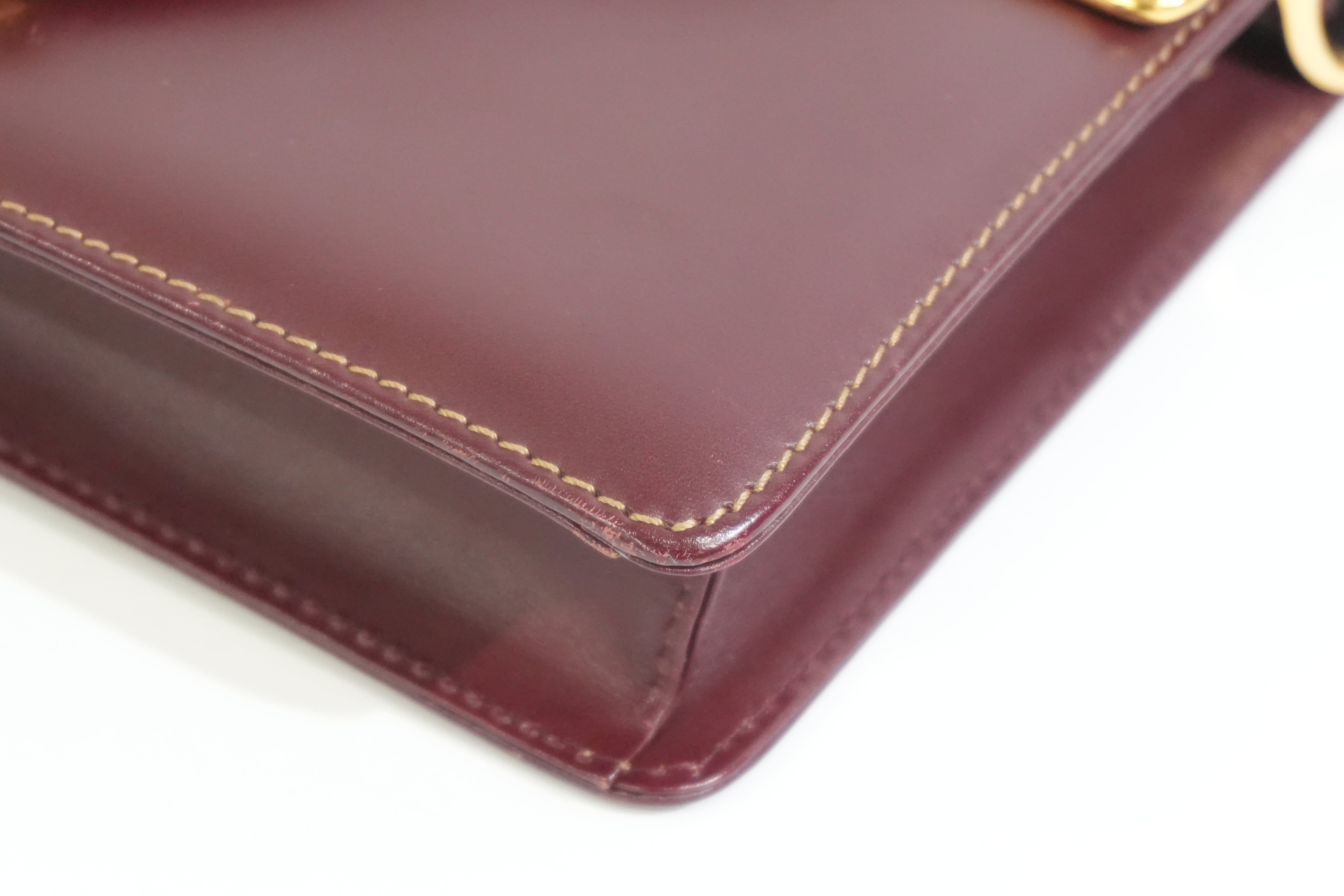 Pre-owned Cartier Crossbody Bag Burgundy