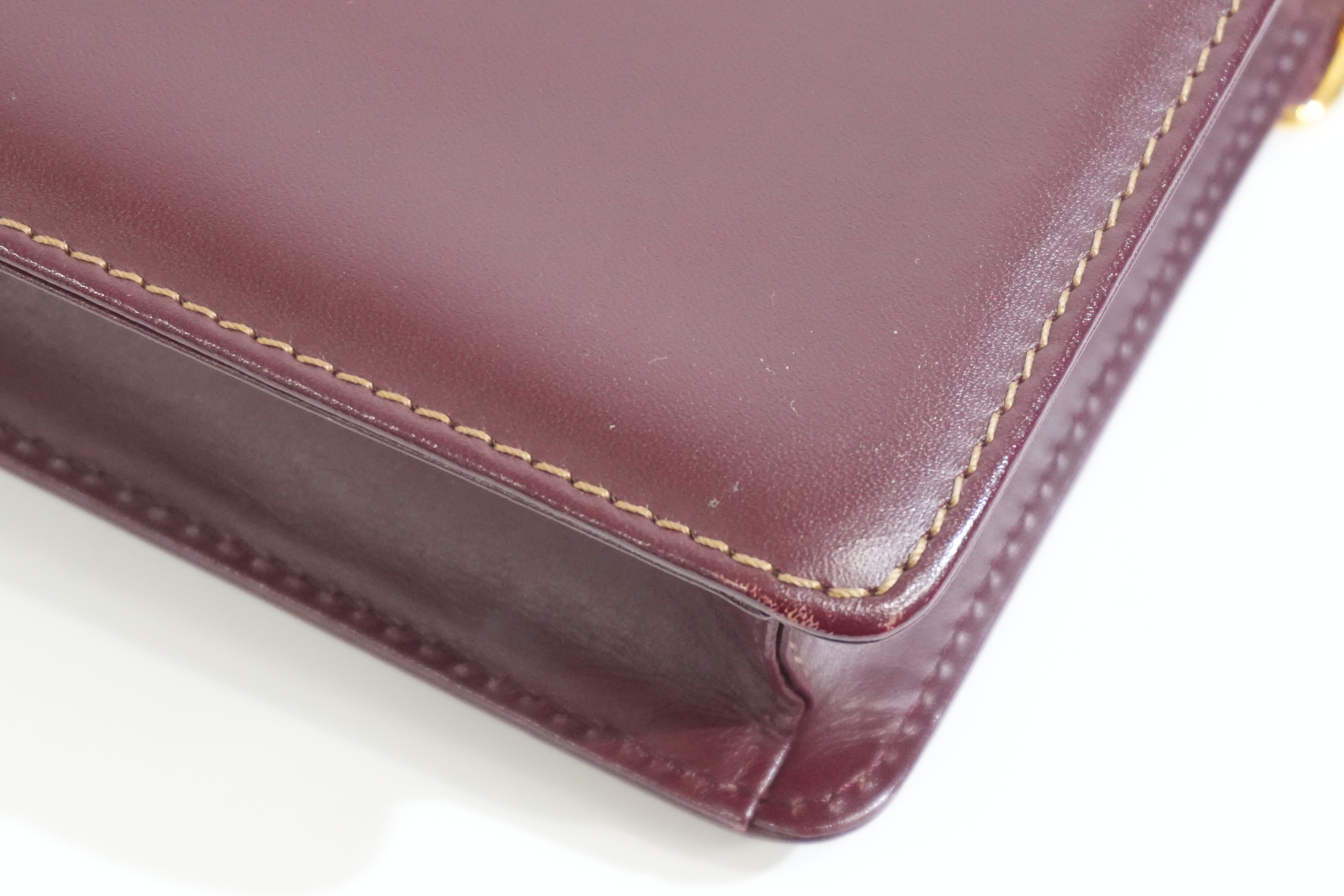 Pre-owned Cartier Crossbody Bag Burgundy