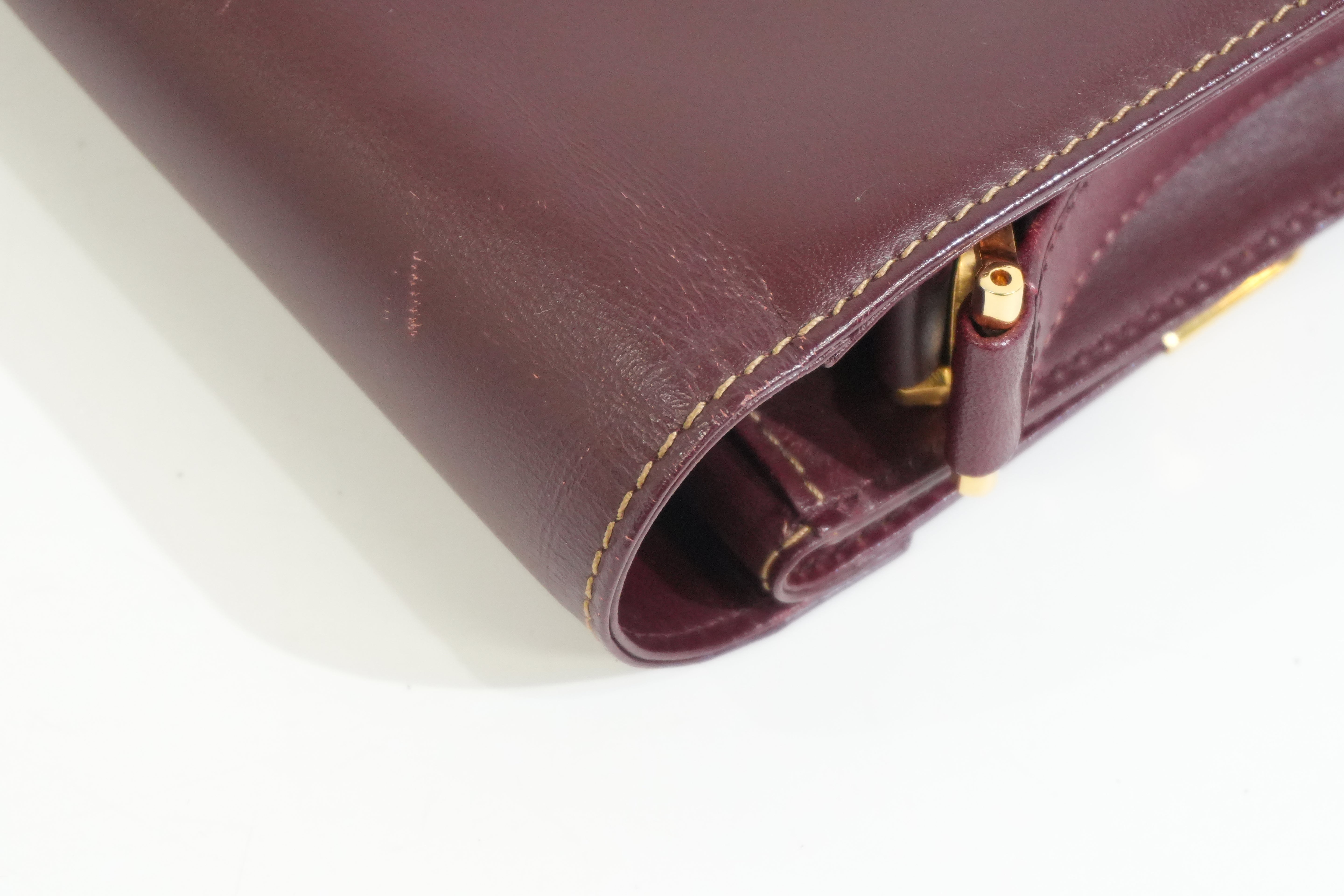 Pre-owned Cartier Crossbody Bag Burgundy