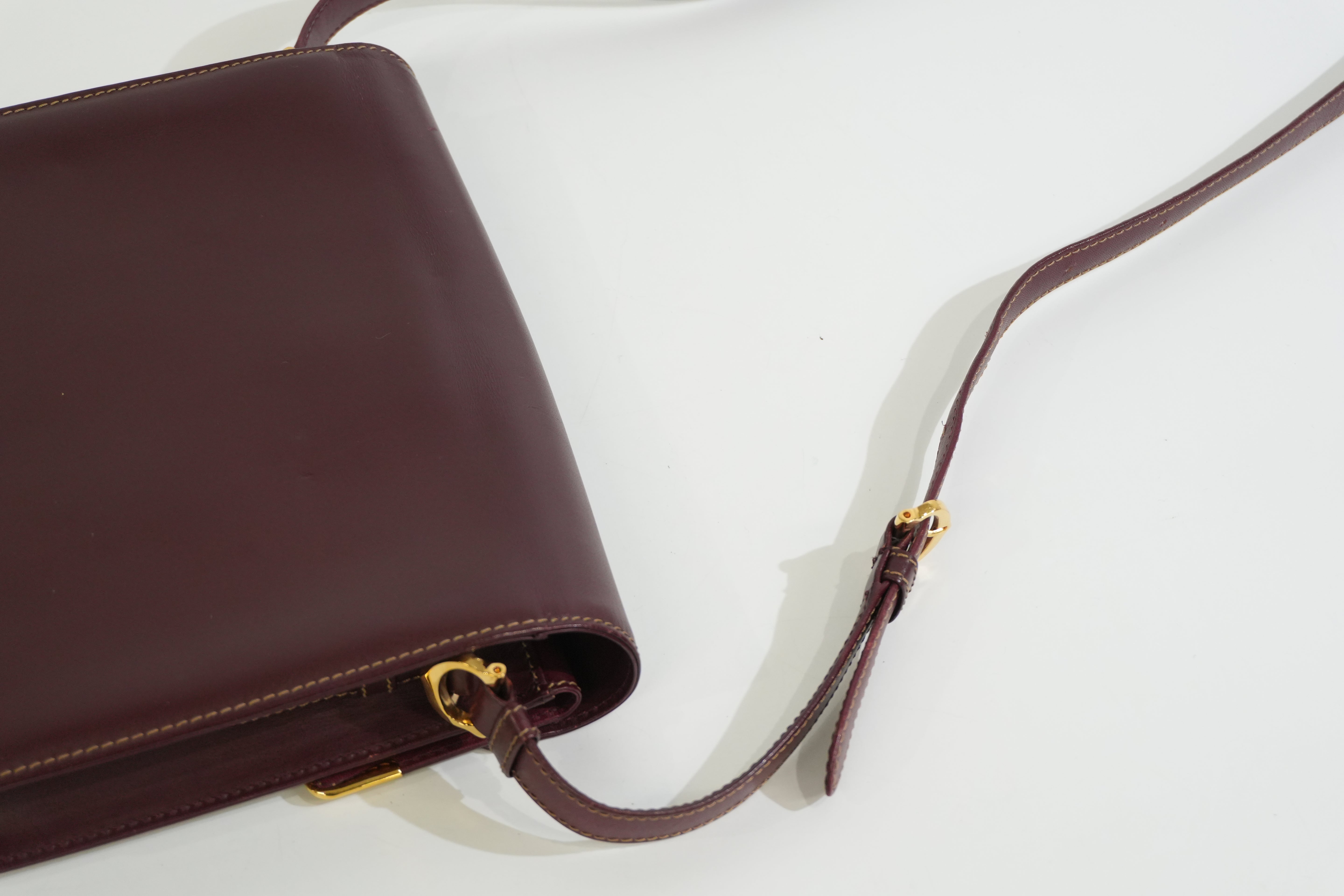 Pre-owned Cartier Crossbody Bag Burgundy