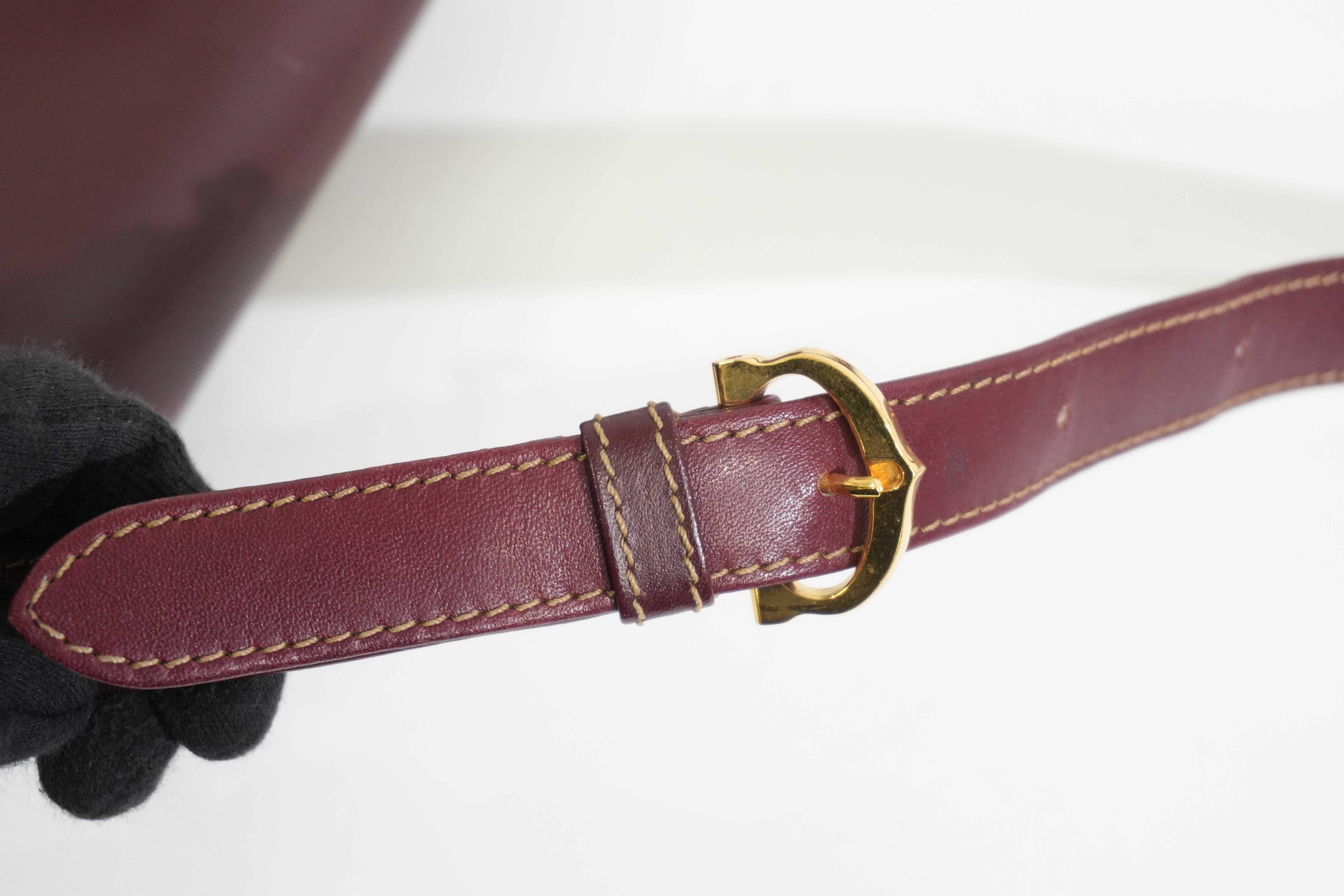 Pre-owned Cartier Crossbody Bag Burgundy