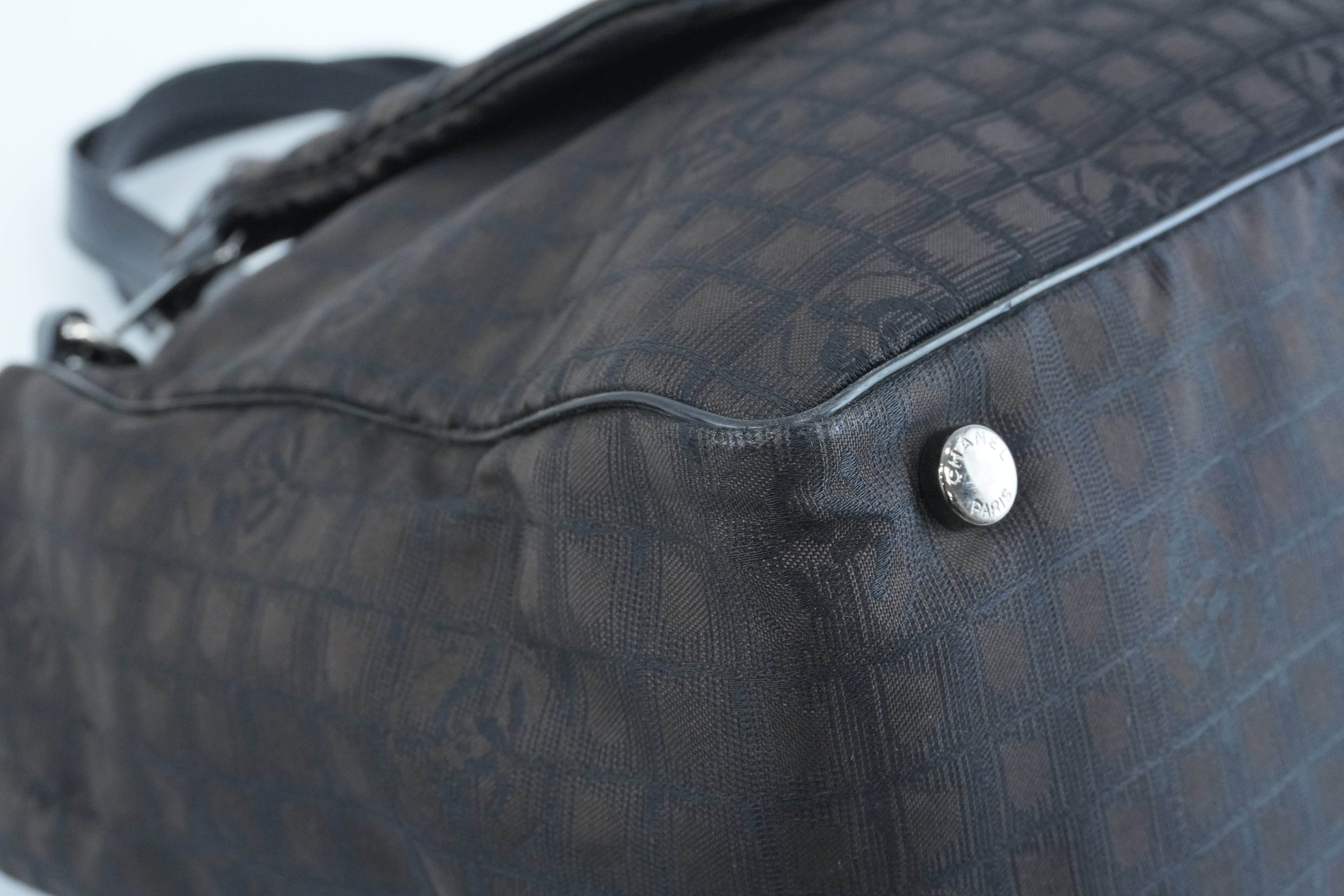 Chanel New Travel Line Tote Bag Black Used