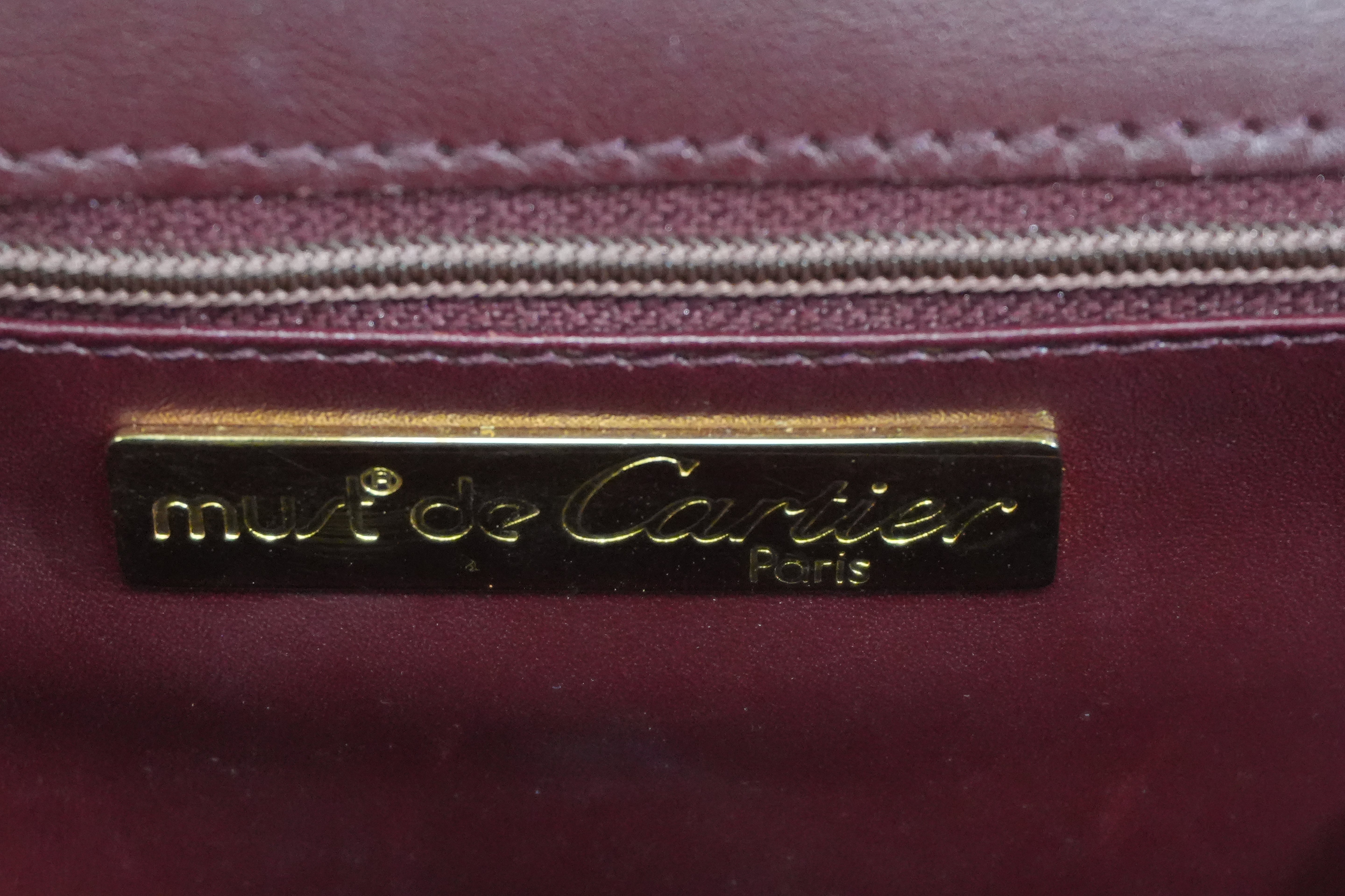 Pre-owned Cartier Crossbody Bag Burgundy