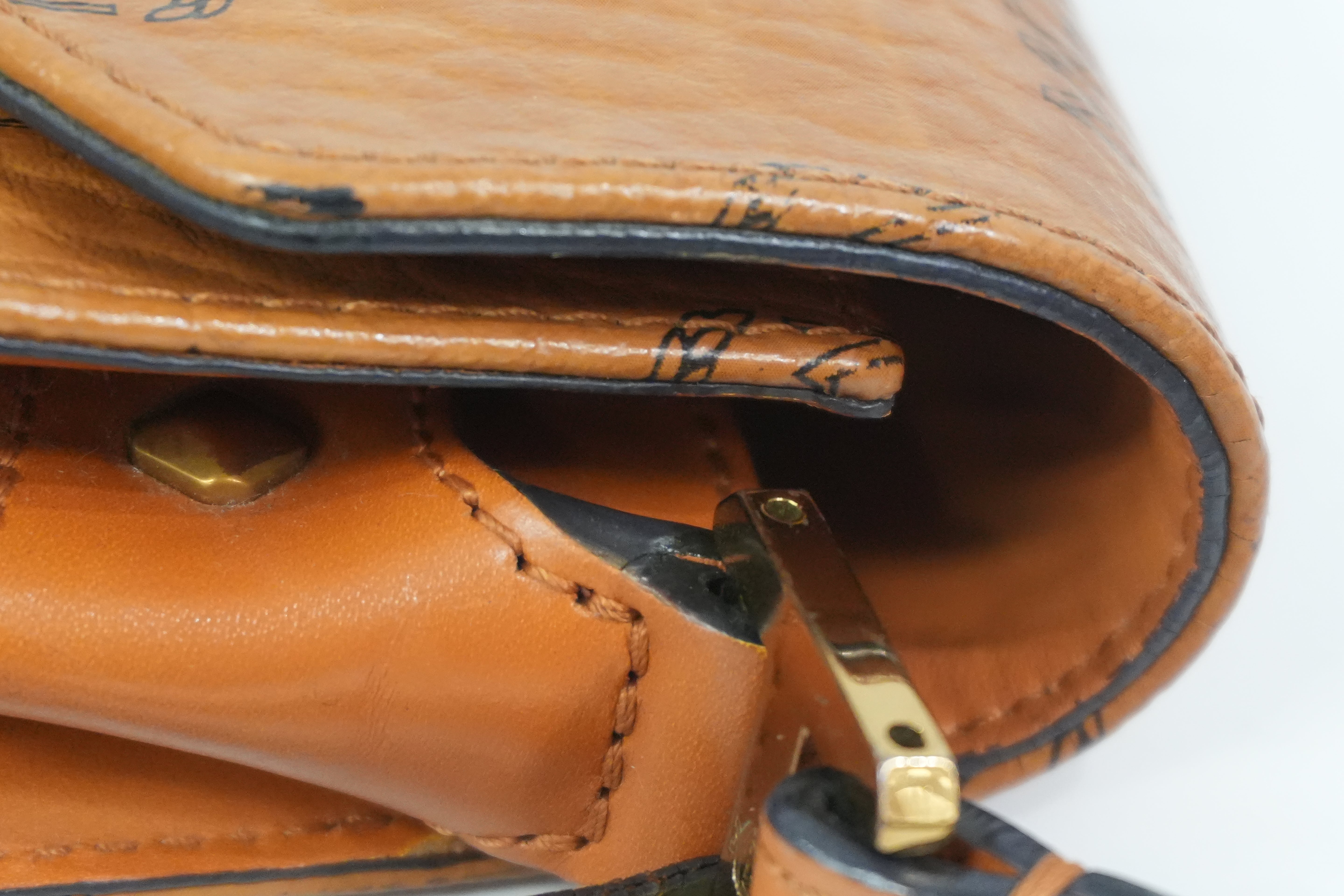 Pre-Owned MCM Visetos Crossbody Cognac