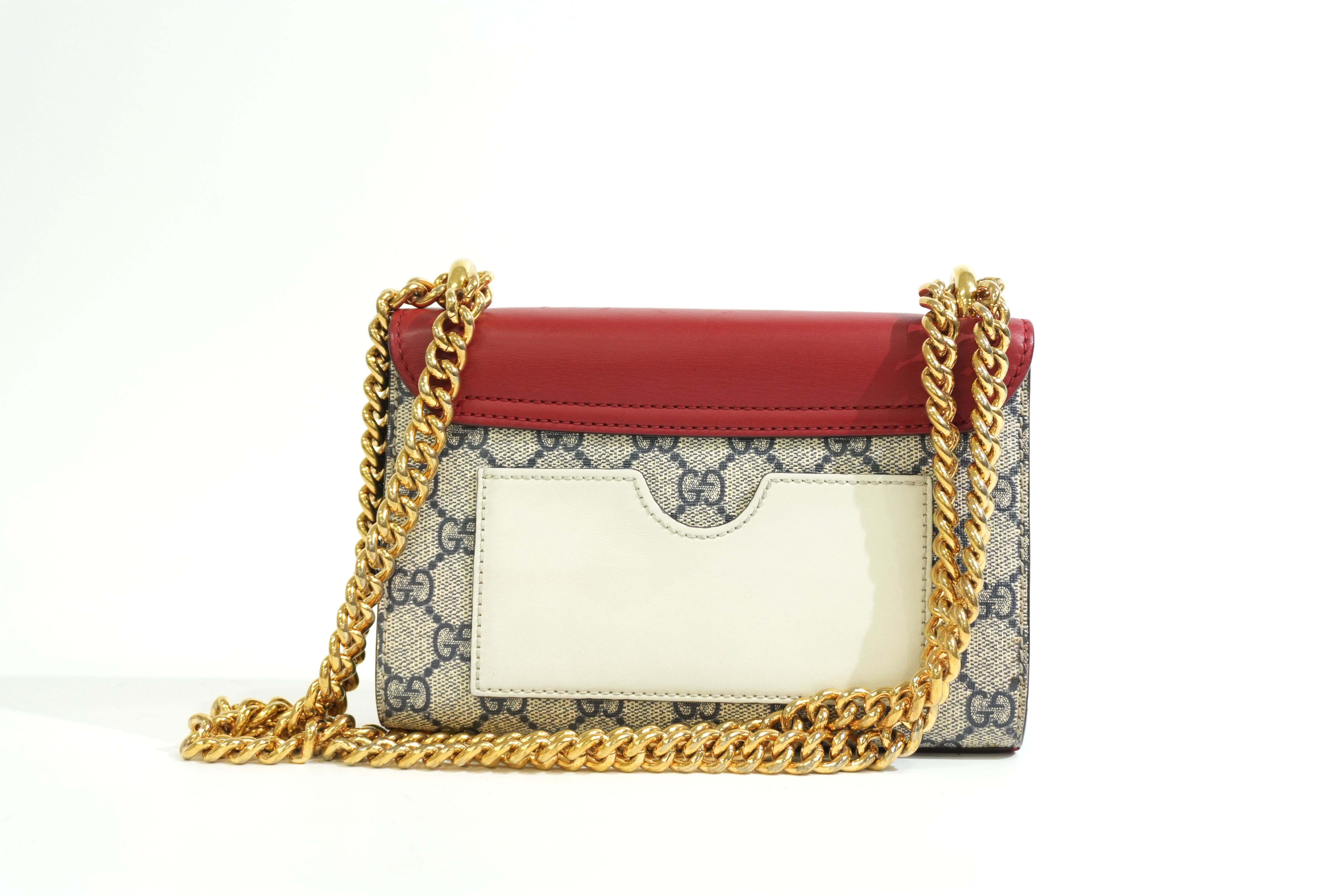 Pre-owned Gucci Padlock Small Chain Shoulder Bag Red